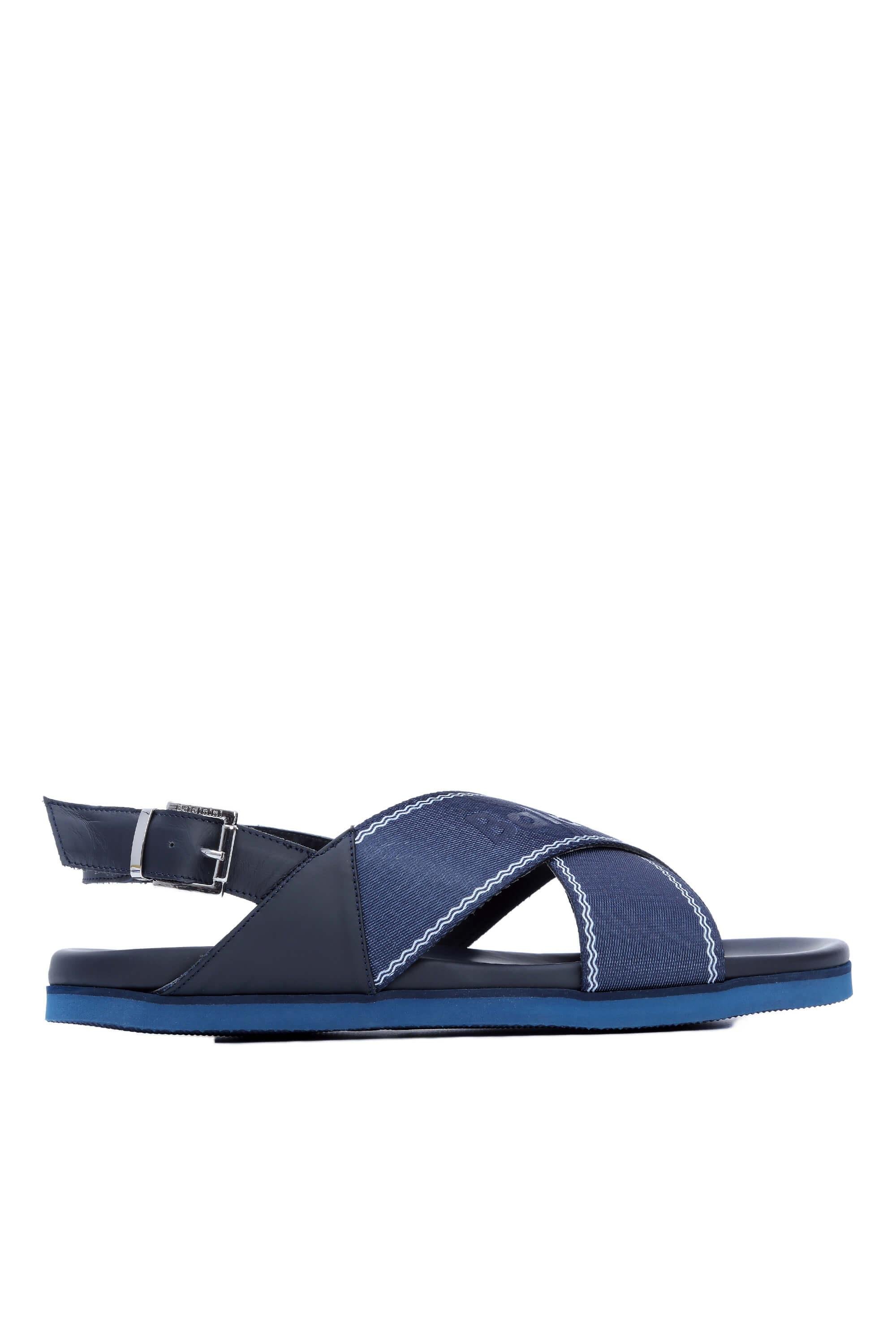 BALDININI Erkek Deri & Tekstil Lacivert Sandalet & Terlik