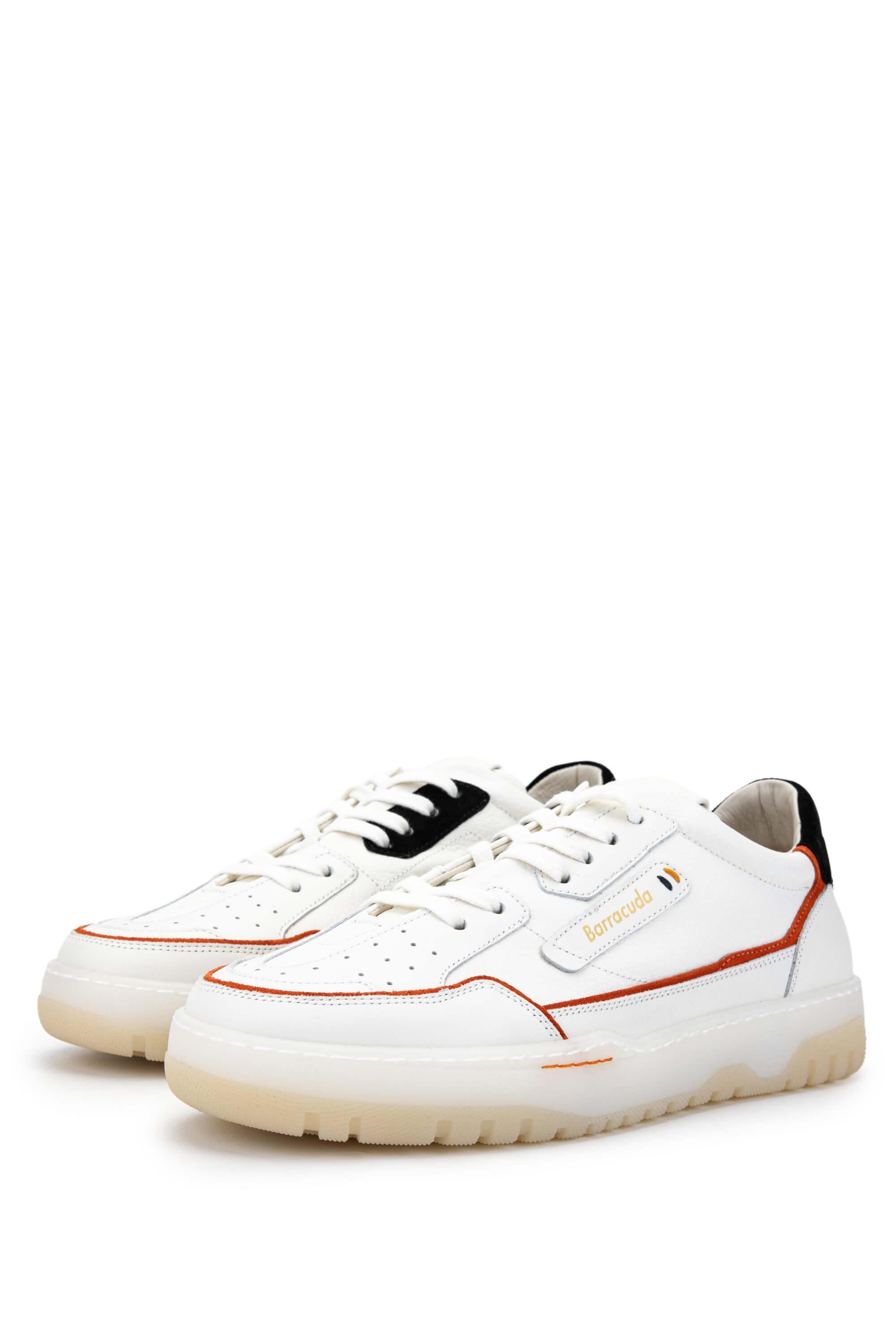 Barracuda Erkek Hakiki Deri Beyaz/Siyah Sneakers & Spor Ayakkabı