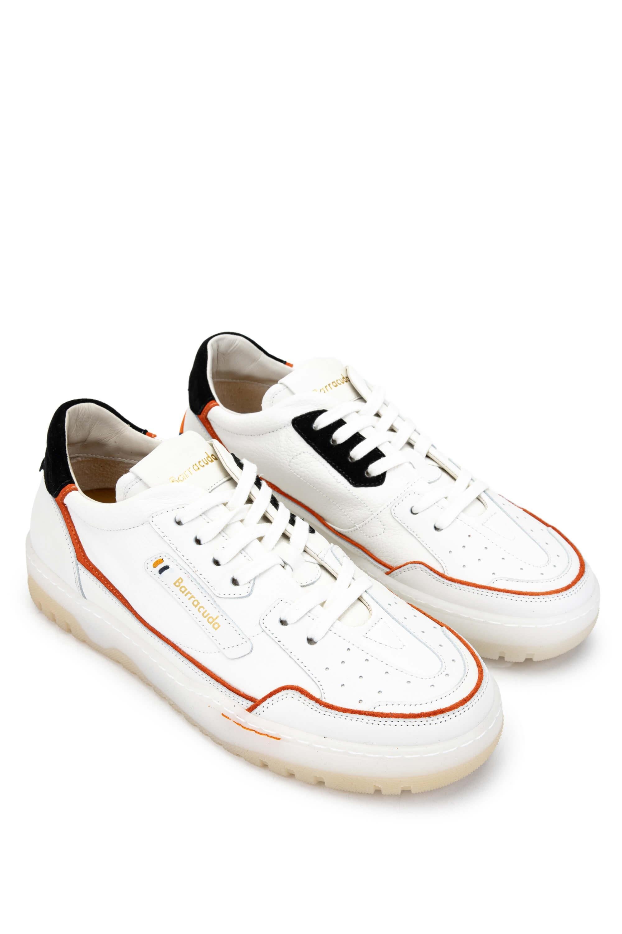 Barracuda Erkek Hakiki Deri Beyaz/Siyah Sneakers & Spor Ayakkabı