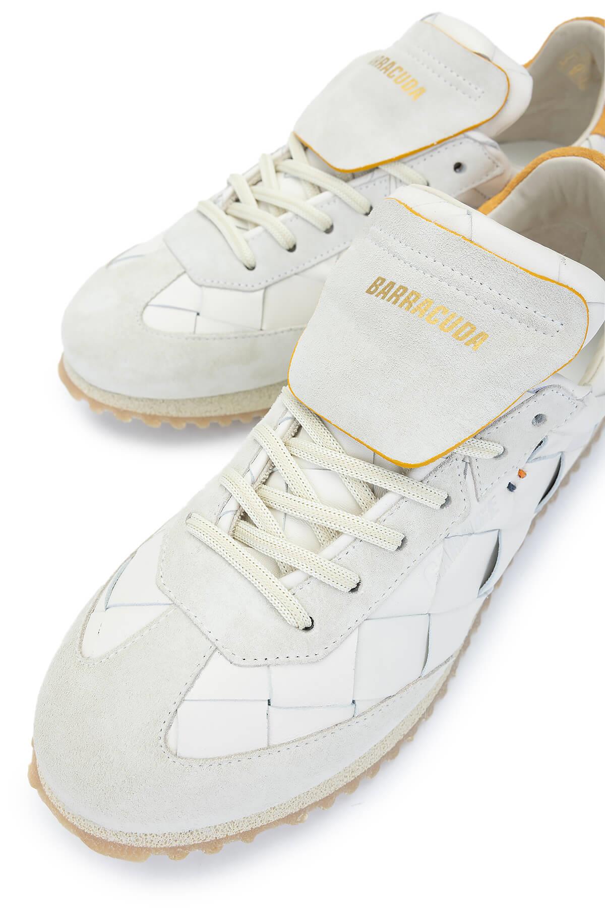 Barracuda Erkek Hakiki Deri Beyaz/Taş/Turuncu Sneakers & Spor Ayakkabı