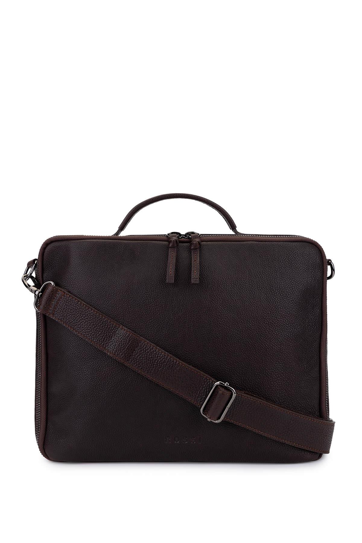 Bruno Rossi Bag Erkek Hakiki Deri Kahverengi Evrak Çantası