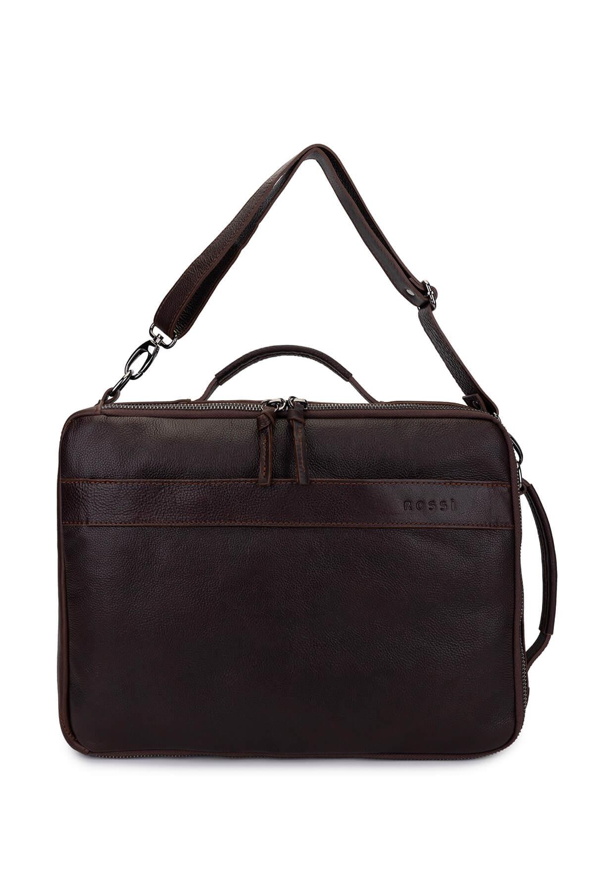 Bruno Rossi Bag Erkek Hakiki Deri Kahverengi Sırt Çantası