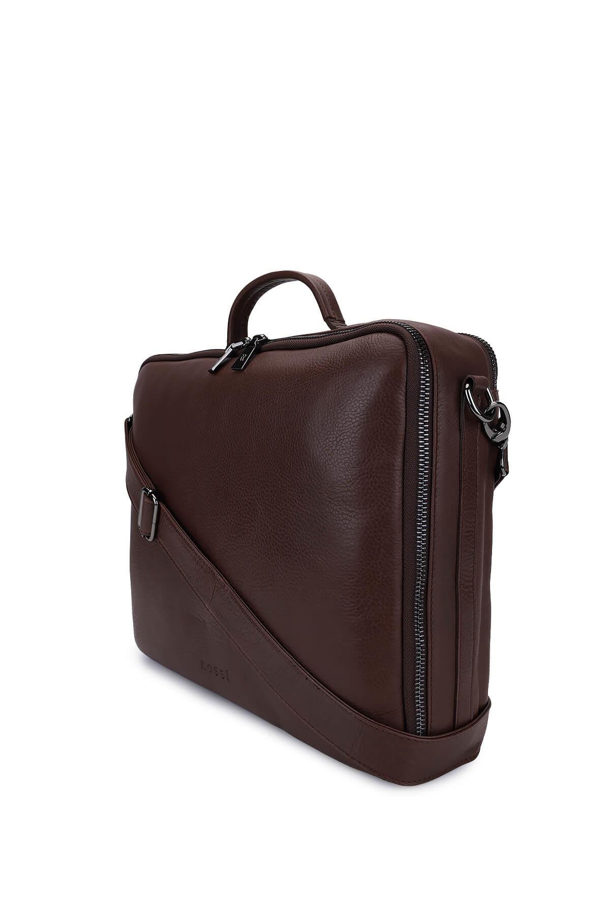 Bruno Rossi Bag Erkek Hakiki Deri Kahverengi Evrak Çantası