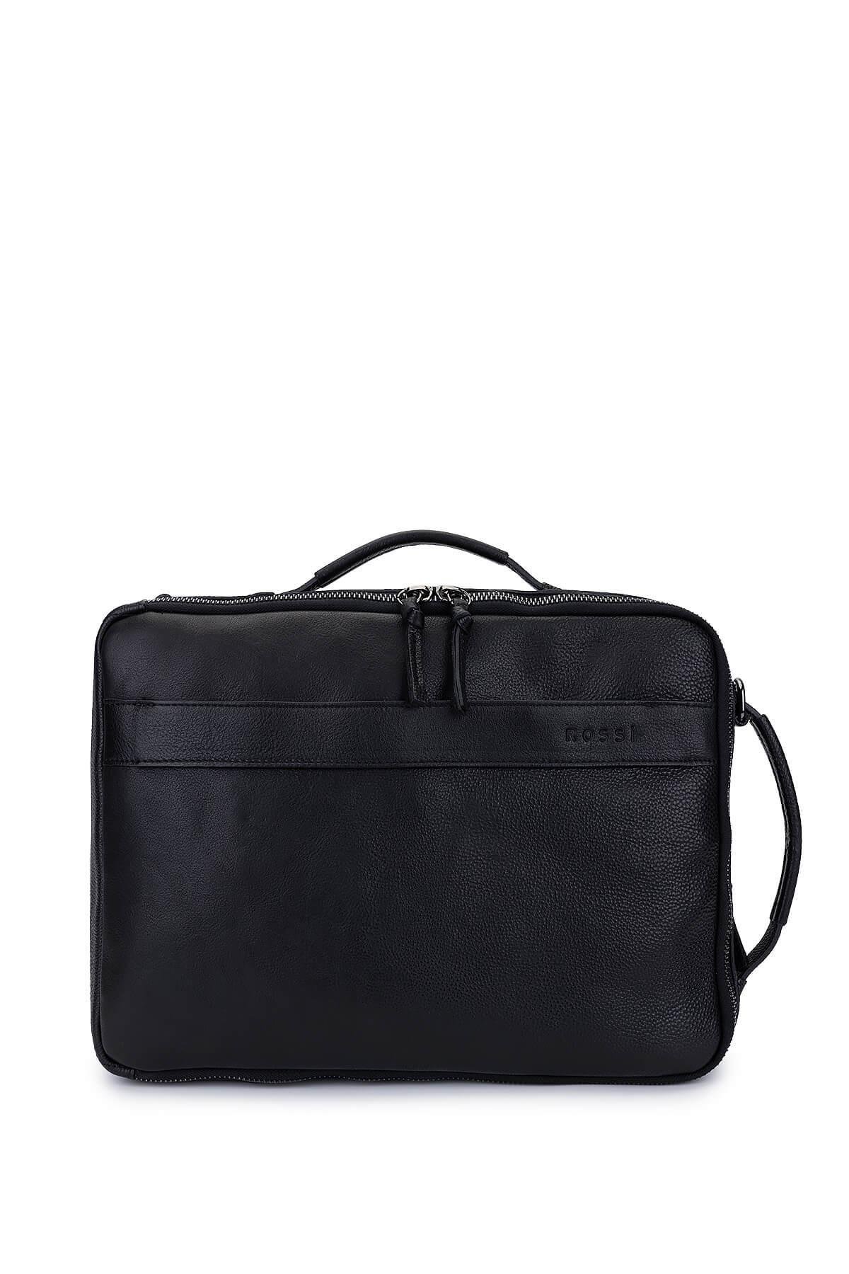 Bruno Rossi Bag Erkek Hakiki Deri Siyah Sırt Çantası