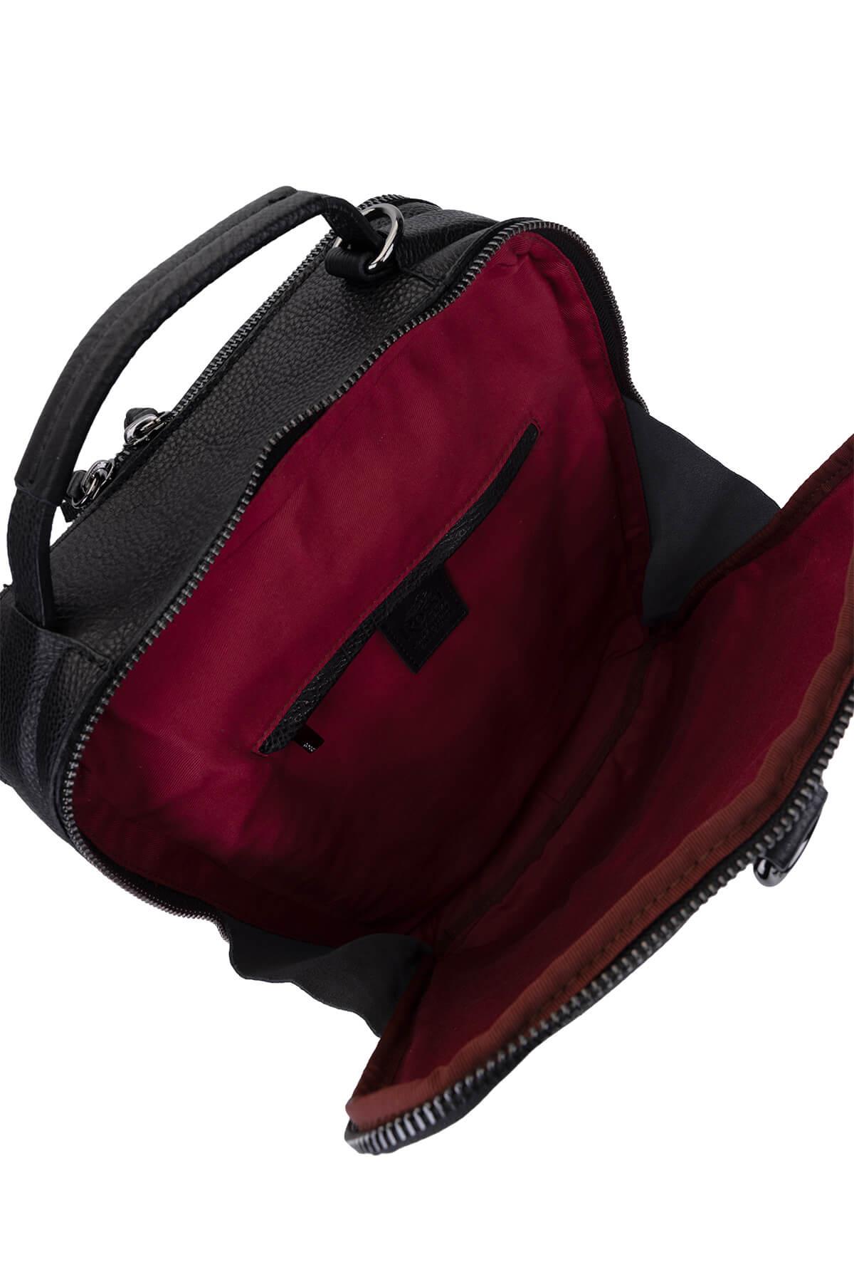 Bruno Rossi Bag Erkek Hakiki Deri Siyah Sırt Çantası