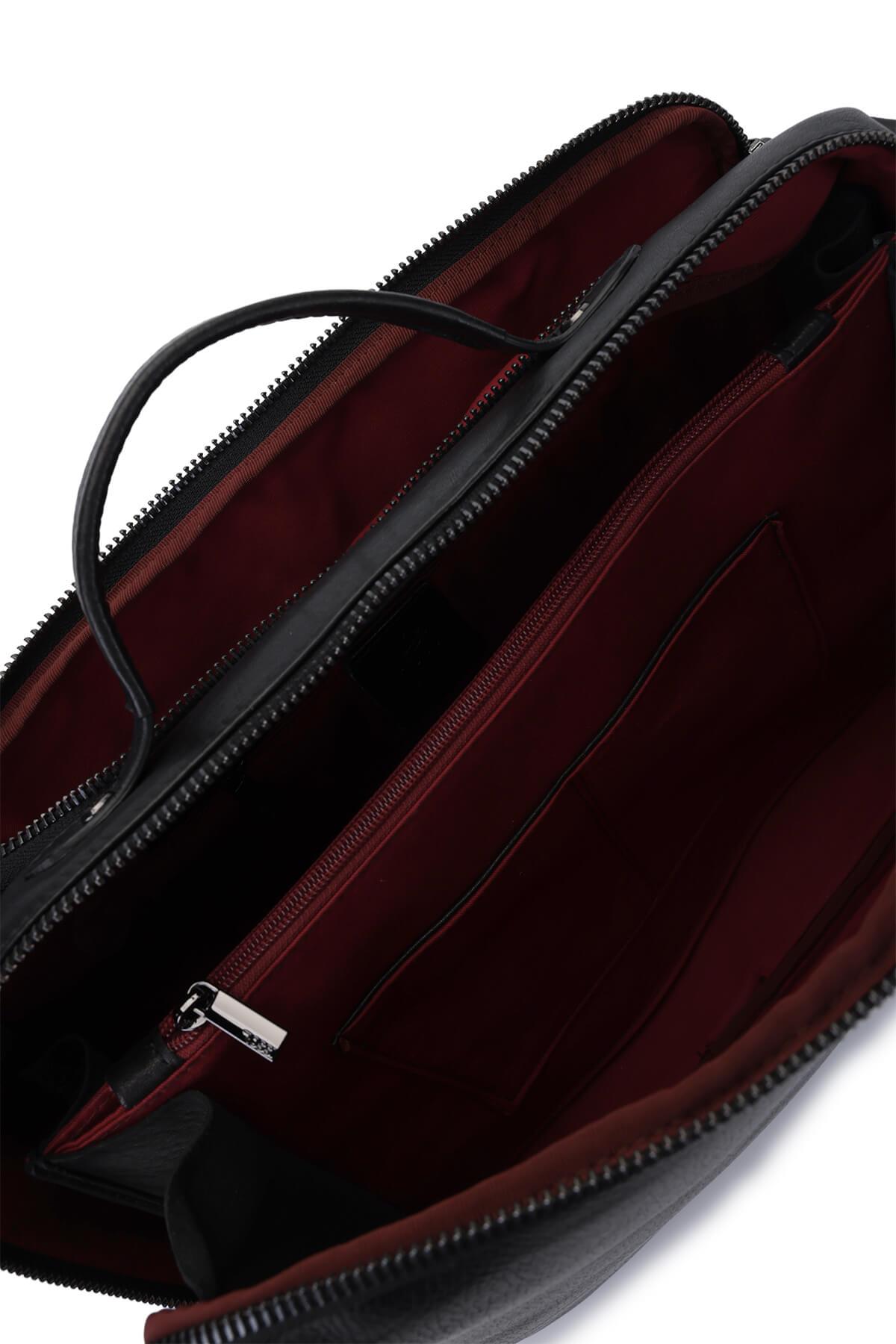 Bruno Rossi Bag Erkek Hakiki Deri Siyah Evrak Çantası