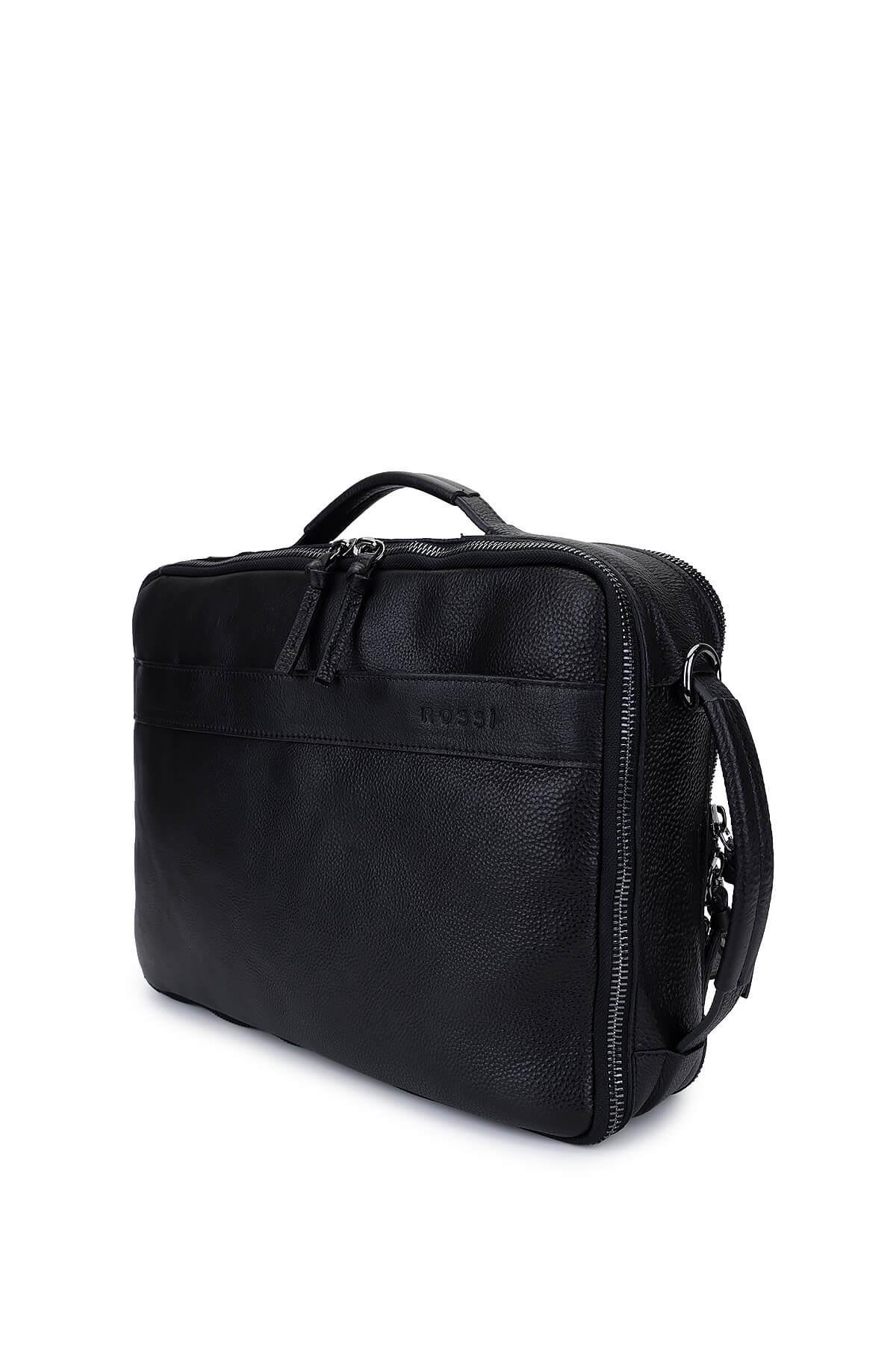 Bruno Rossi Bag Erkek Hakiki Deri Siyah Sırt Çantası