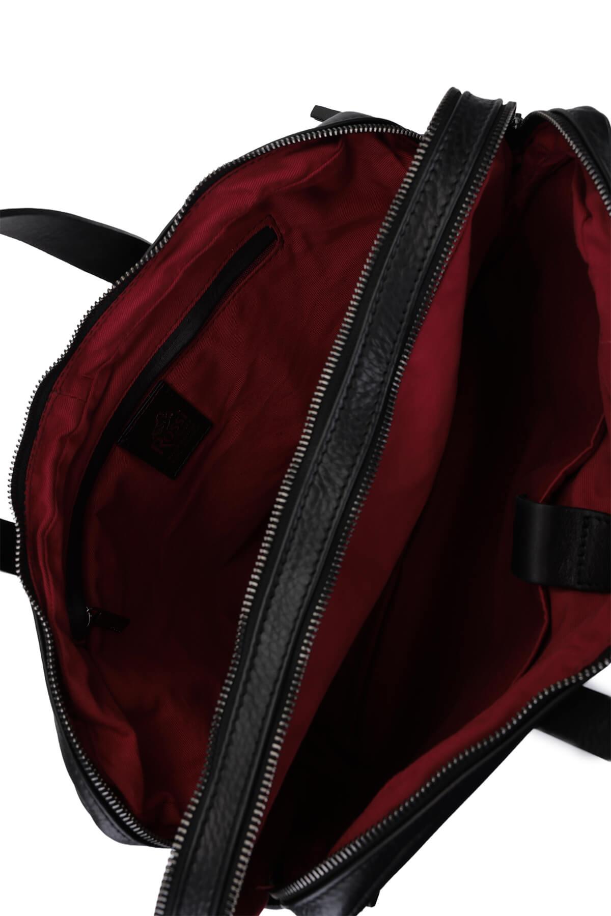 Bruno Rossi Bag Erkek Hakiki Deri Siyah Evrak Çantası