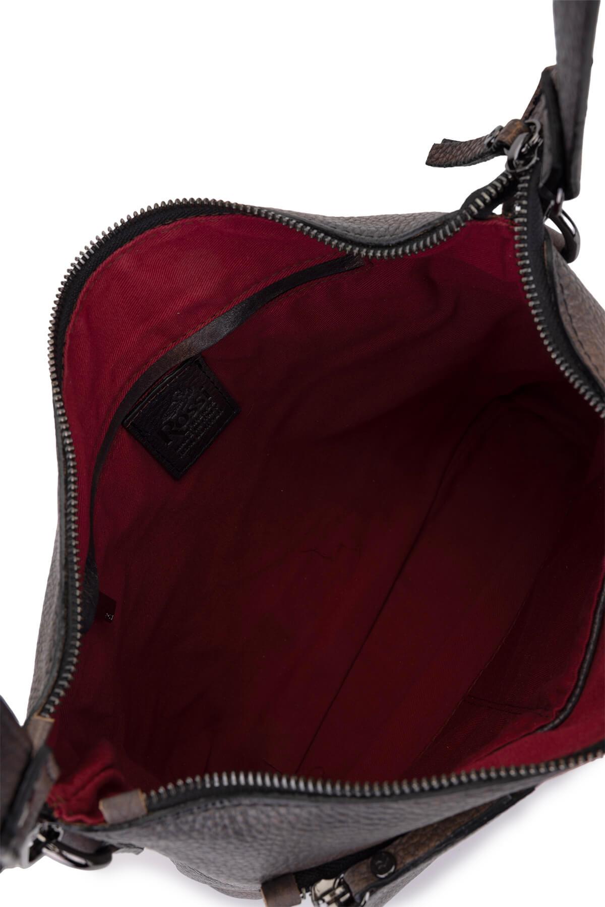 Bruno Rossi Bag Erkek Hakiki Deri Taupe Postacı Çanta