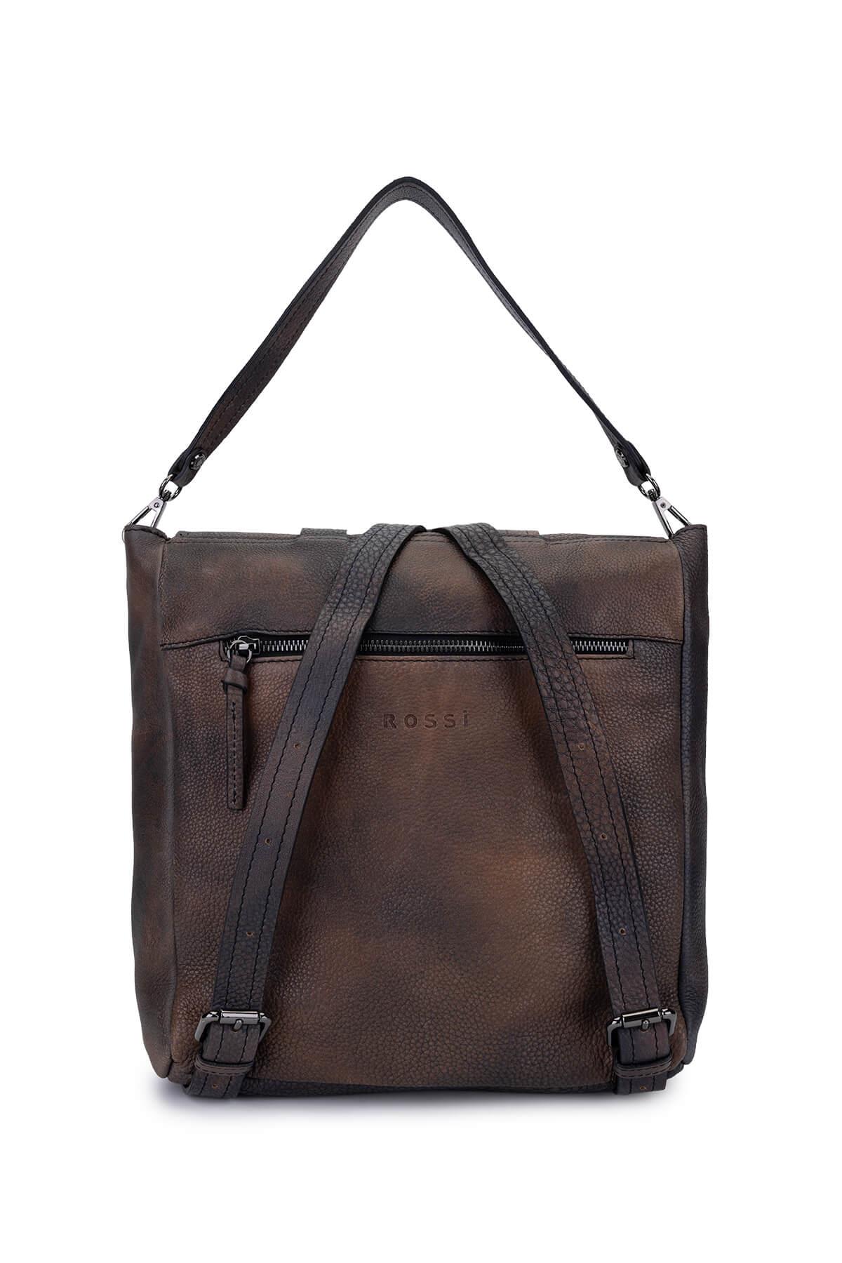 Bruno Rossi Bag Erkek Hakiki Deri Taupe Sırt Çantası