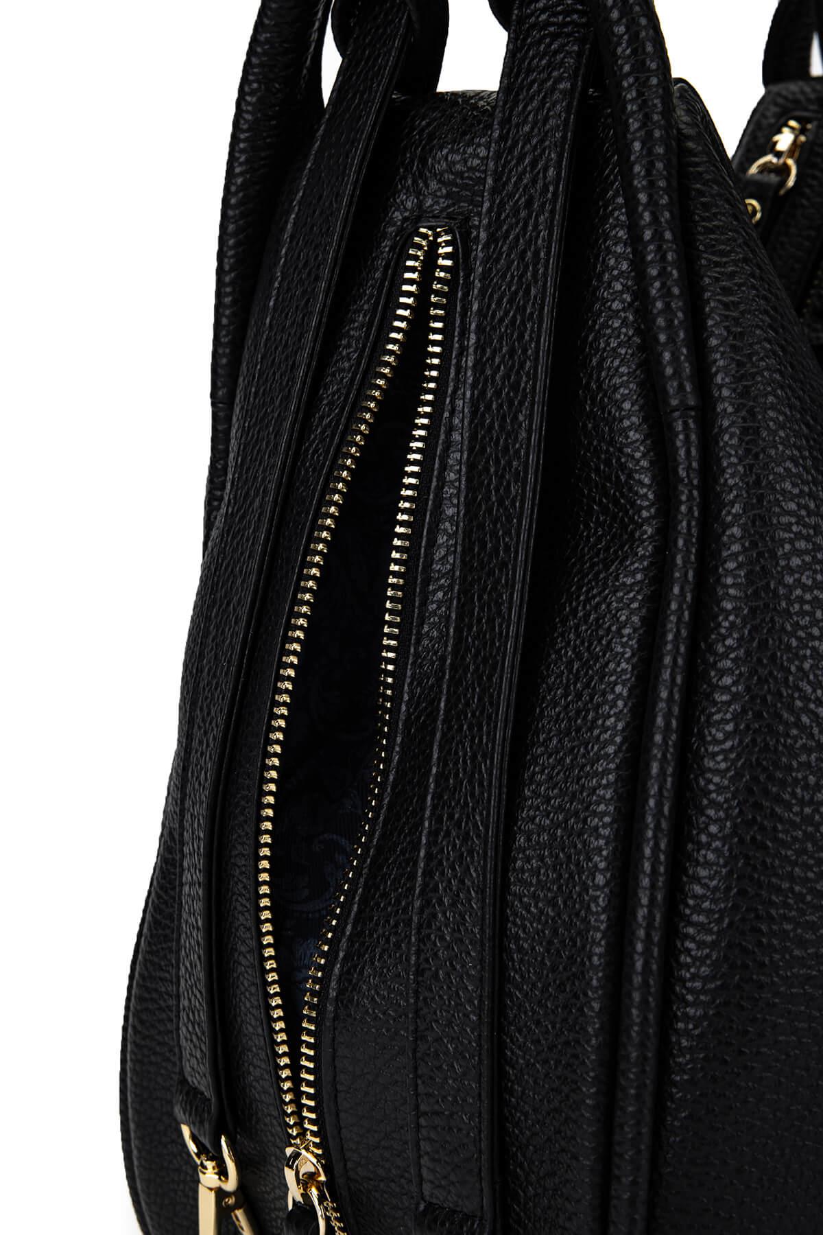 Bruno Rossi Bag Kadın Hakiki Deri Siyah Sırt & Omuz Çantası