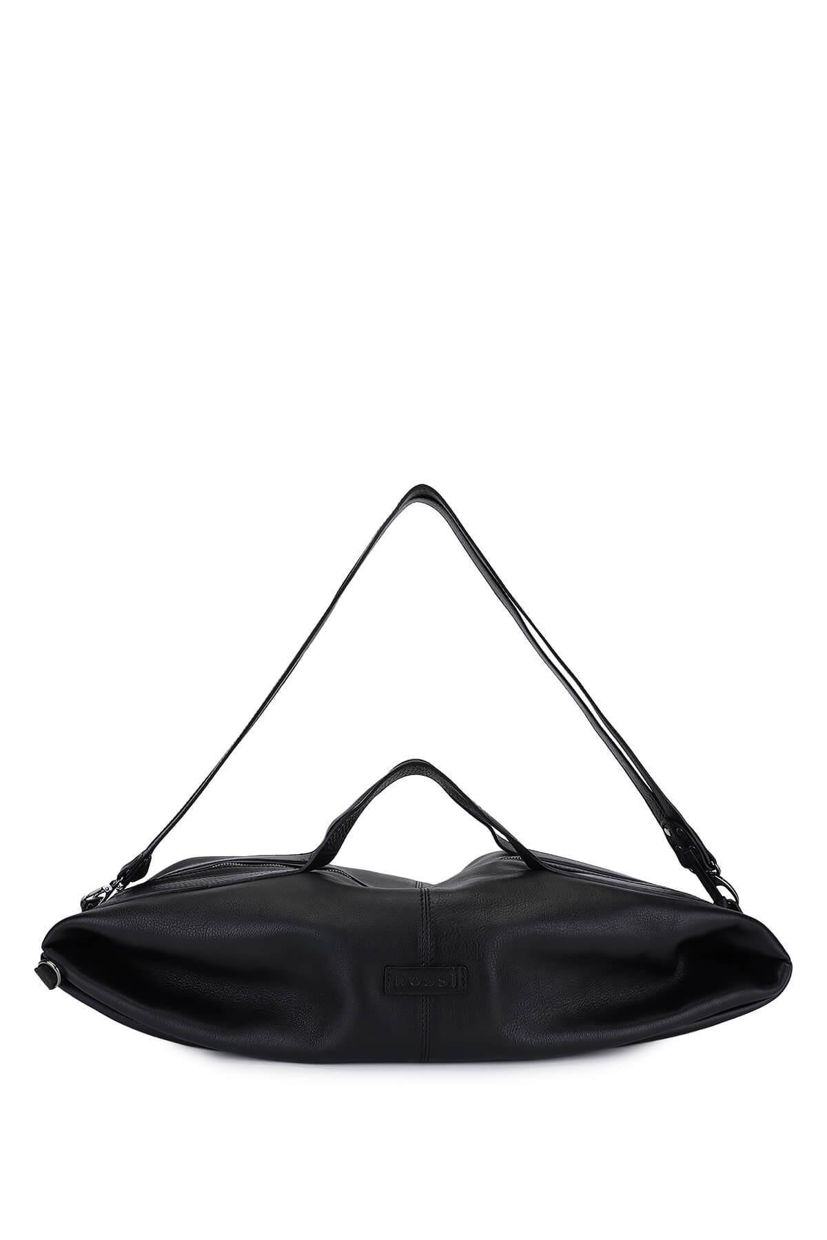 Bruno Rossi Bag Unisex Hakiki Deri Siyah Sırt & El Çantası