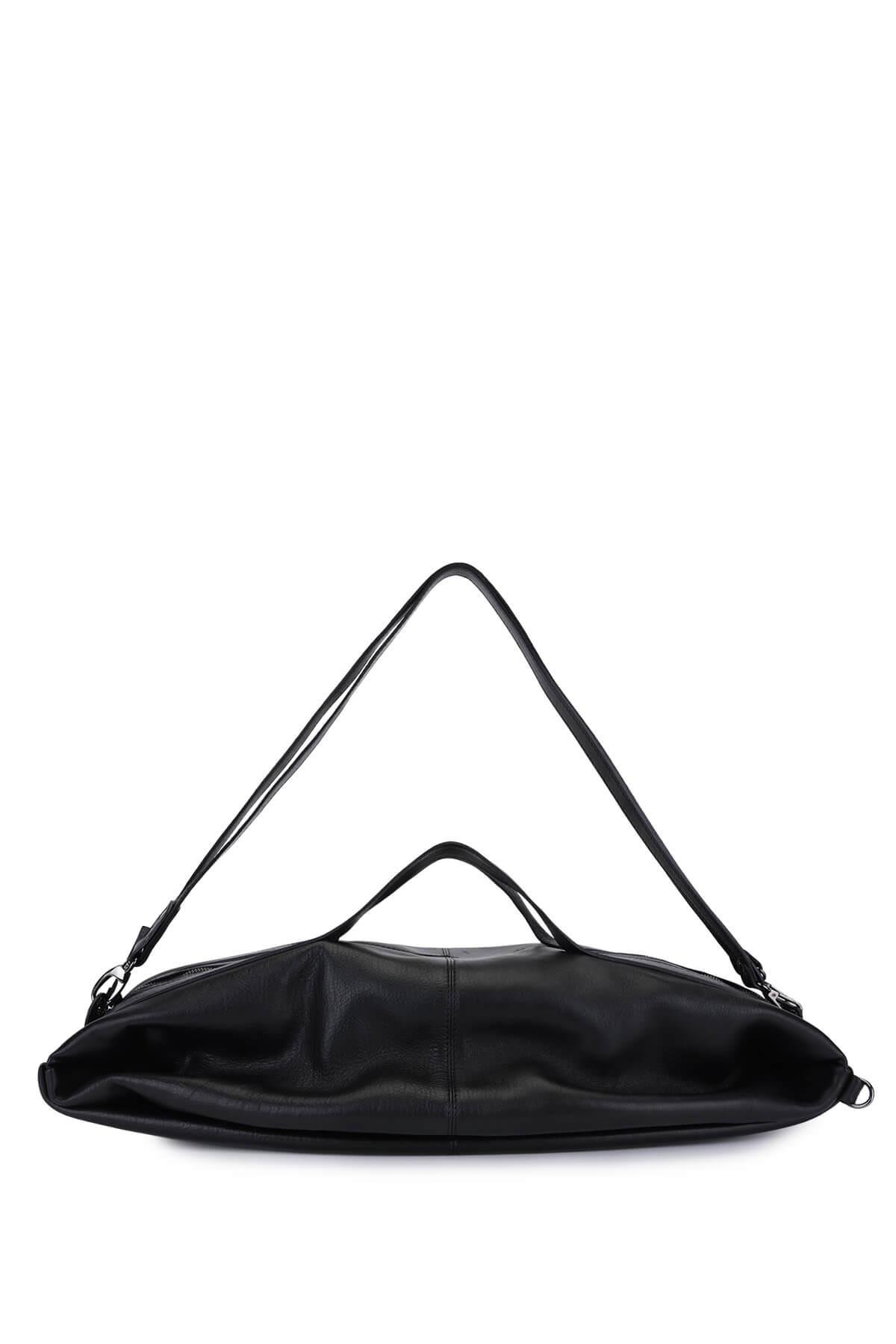 Bruno Rossi Bag Unisex Hakiki Deri Siyah Sırt & El Çantası