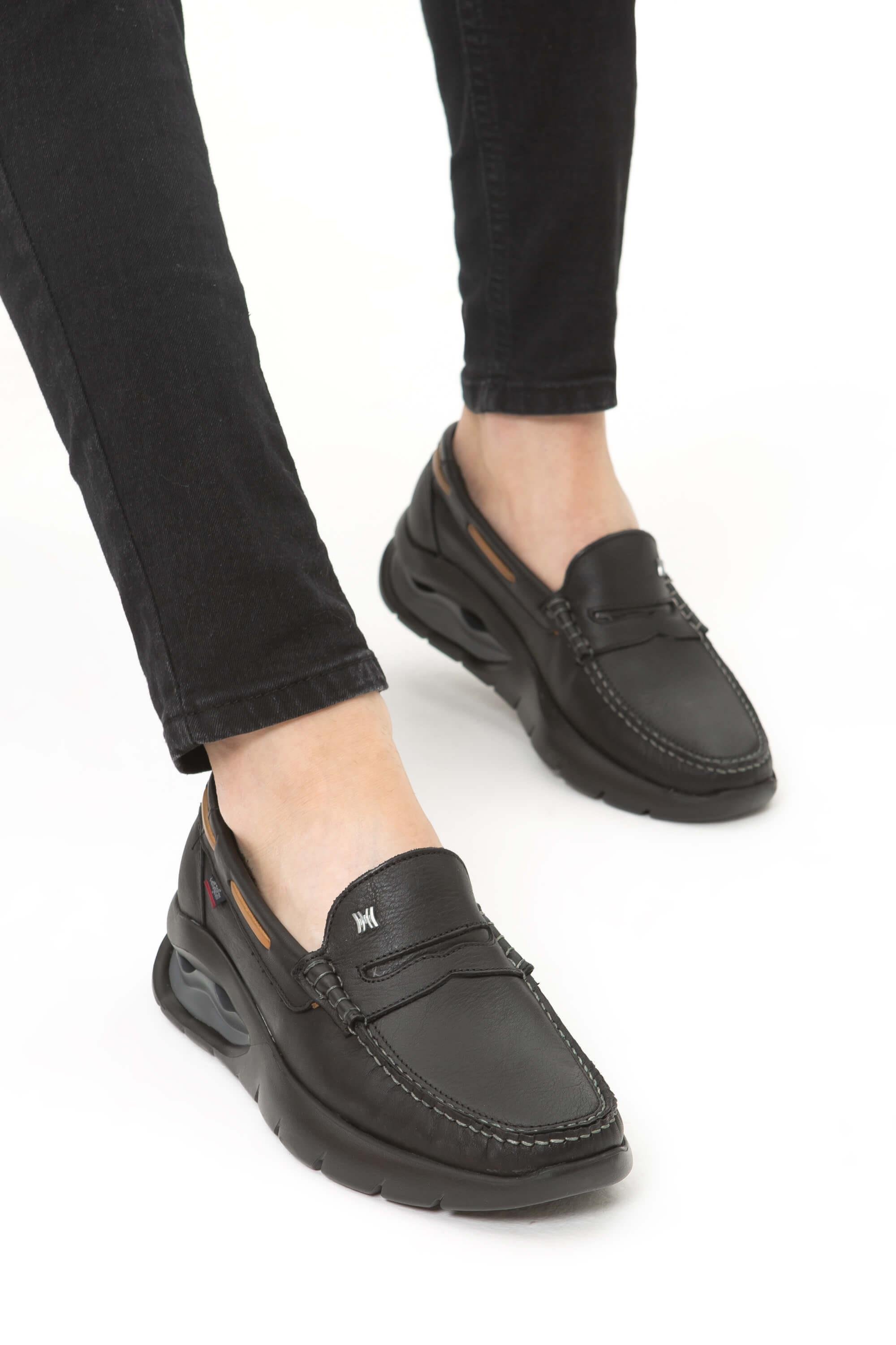 CALLAGHAN Erkek Hakiki Deri Siyah Casual Ayakkabı