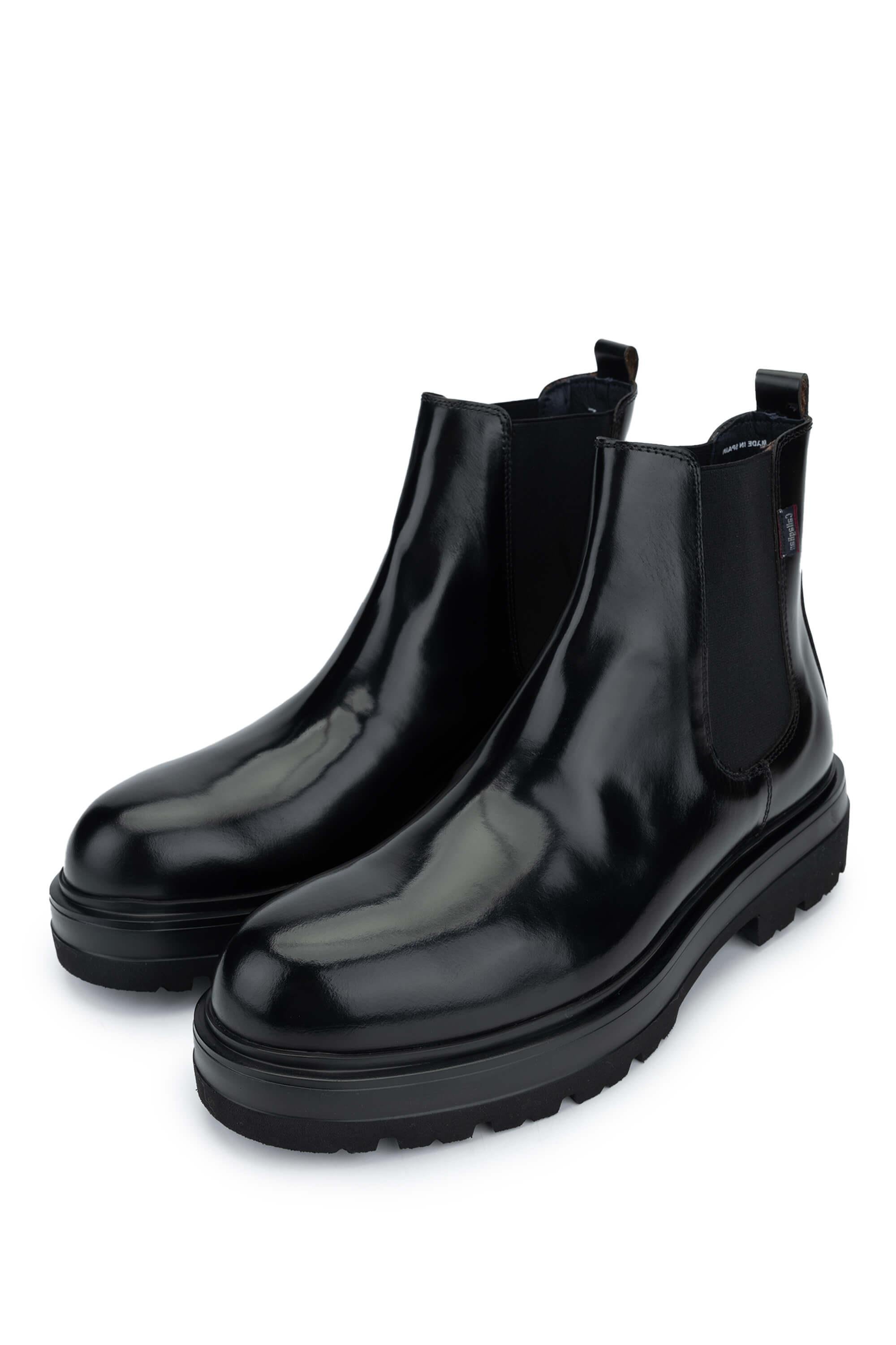 CALLAGHAN Erkek Hakiki Deri Siyah Casual Bot