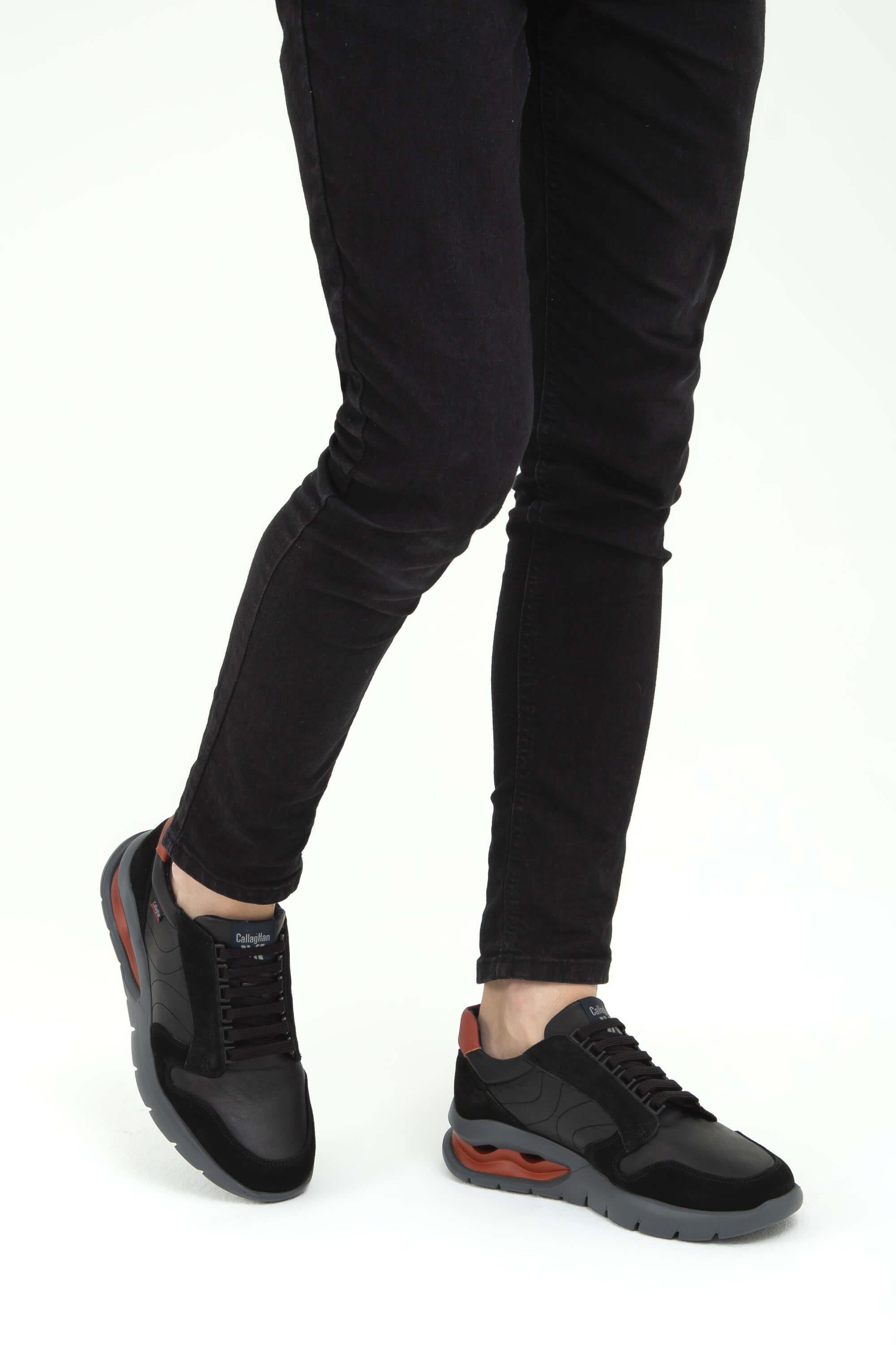 CALLAGHAN Erkek Hakiki Deri Siyah Sneakers & Spor Ayakkabı