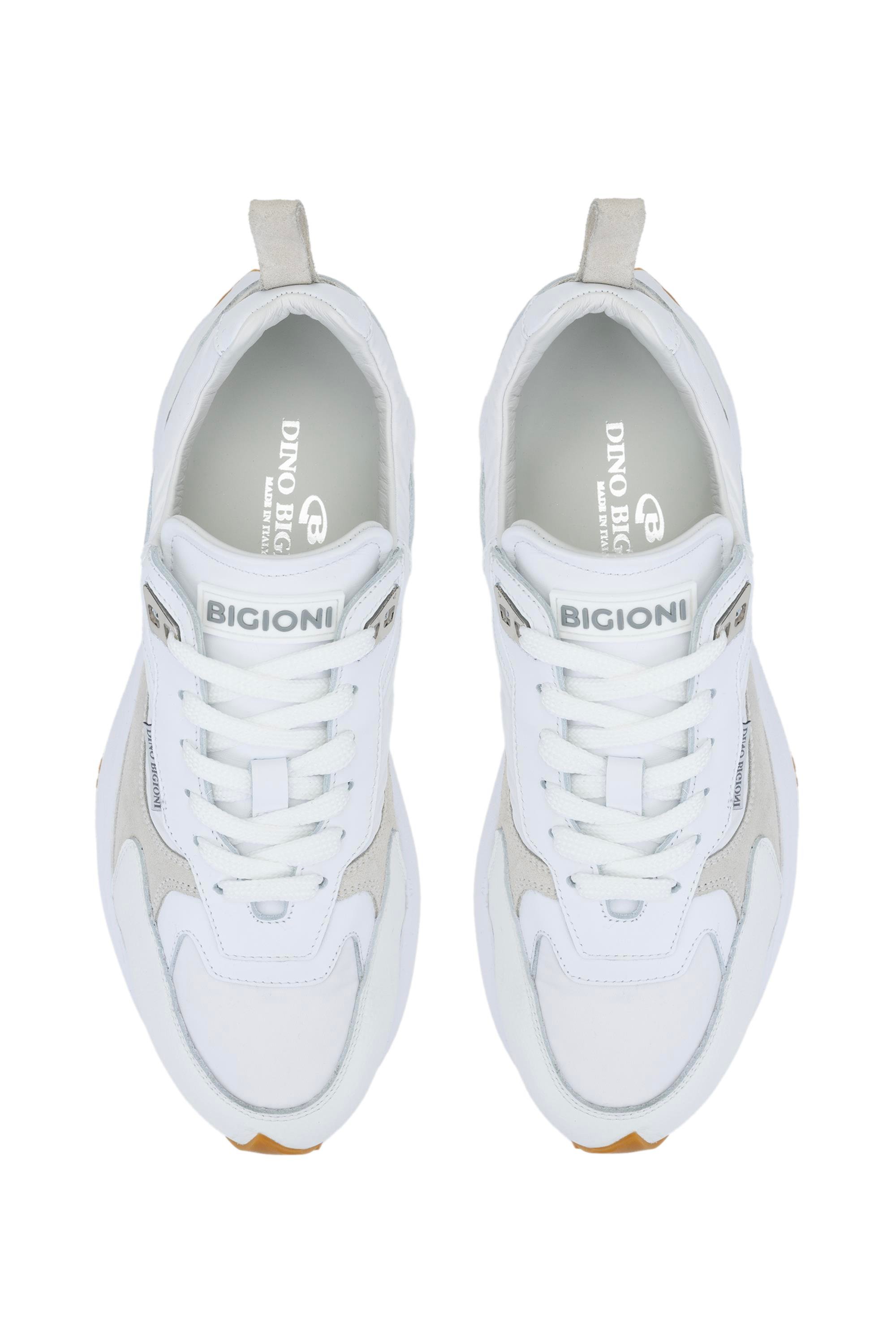 DINO BIGIONI Erkek Tekstil Deri Beyaz Sneakers & Spor Ayakkabı