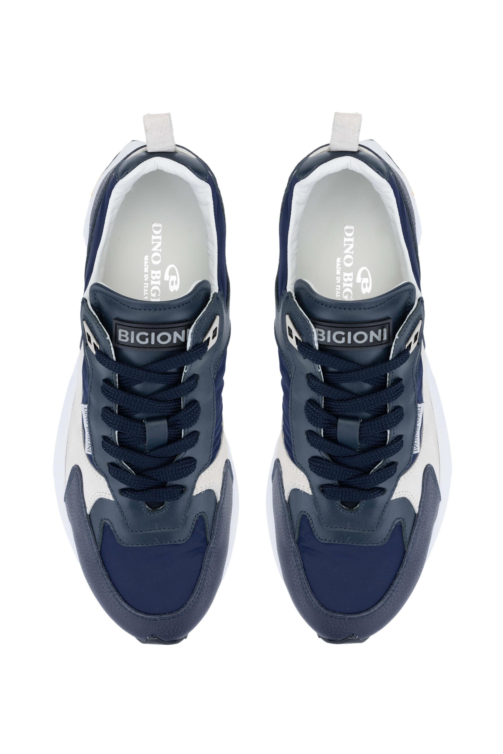 DINO BIGIONI Erkek Tekstil Deri Mavi Sneakers & Spor Ayakkabı