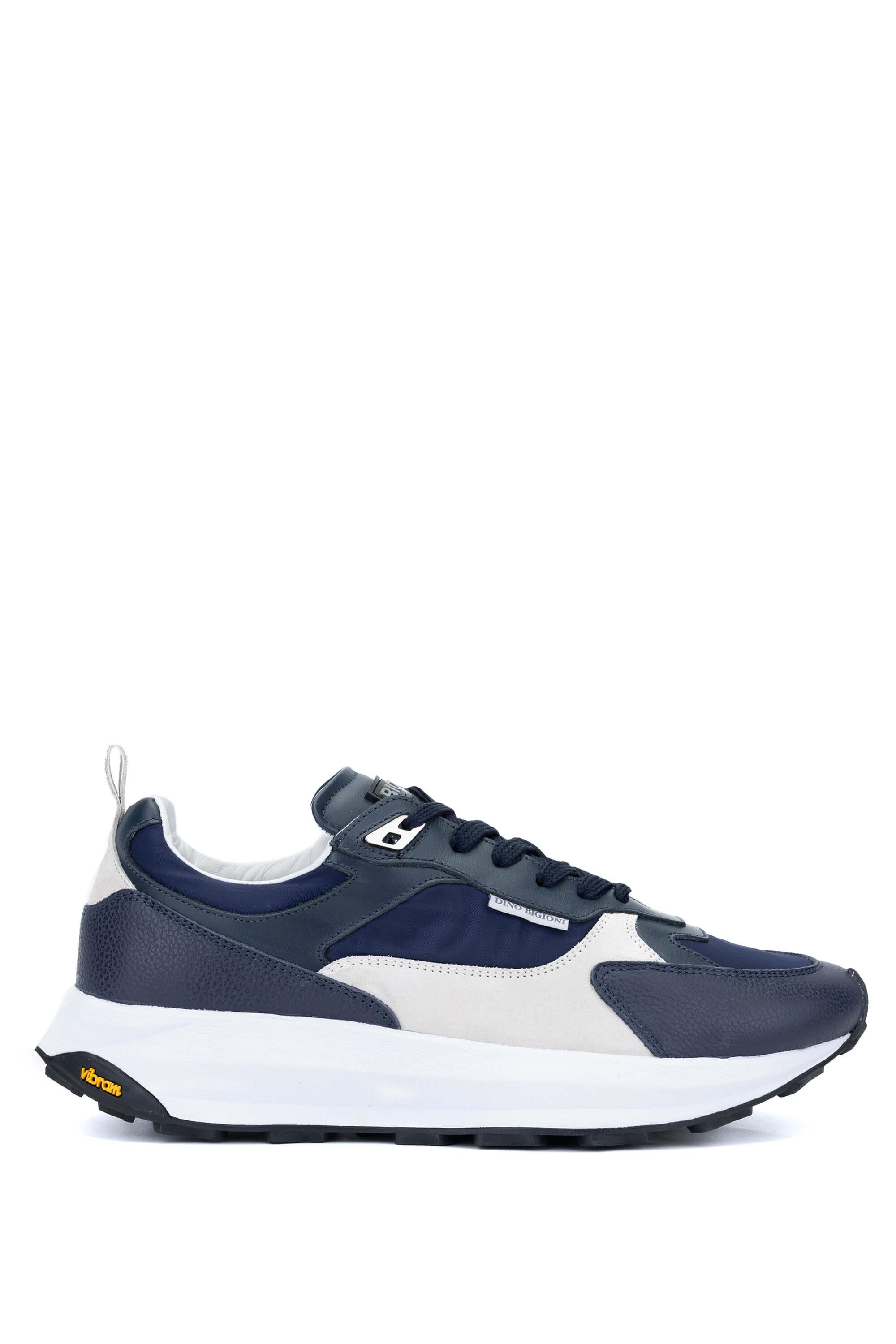 DINO BIGIONI Erkek Tekstil Deri Mavi Sneakers & Spor Ayakkabı