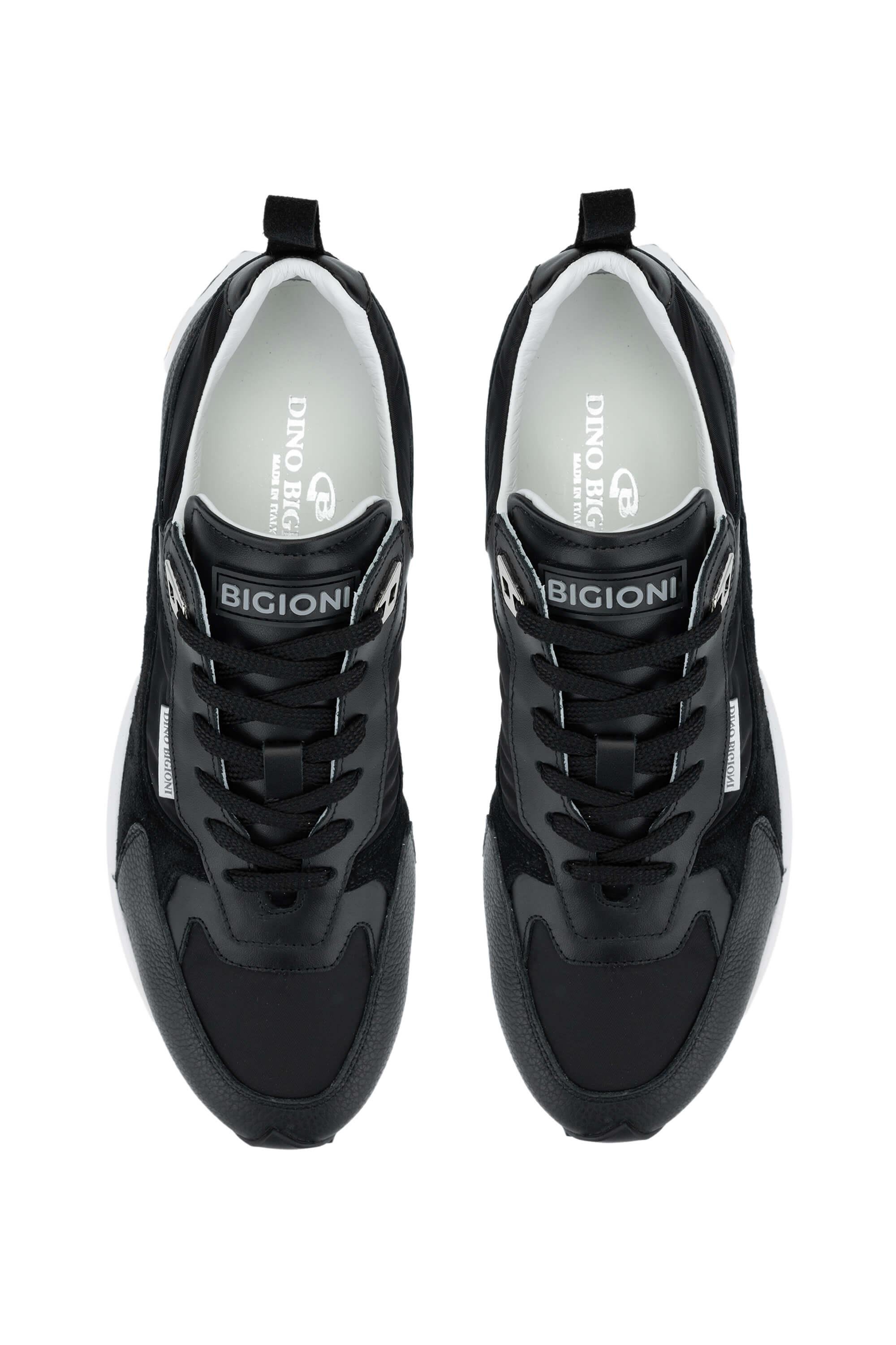 DINO BIGIONI Erkek Tekstil Deri Siyah Sneakers & Spor Ayakkabı