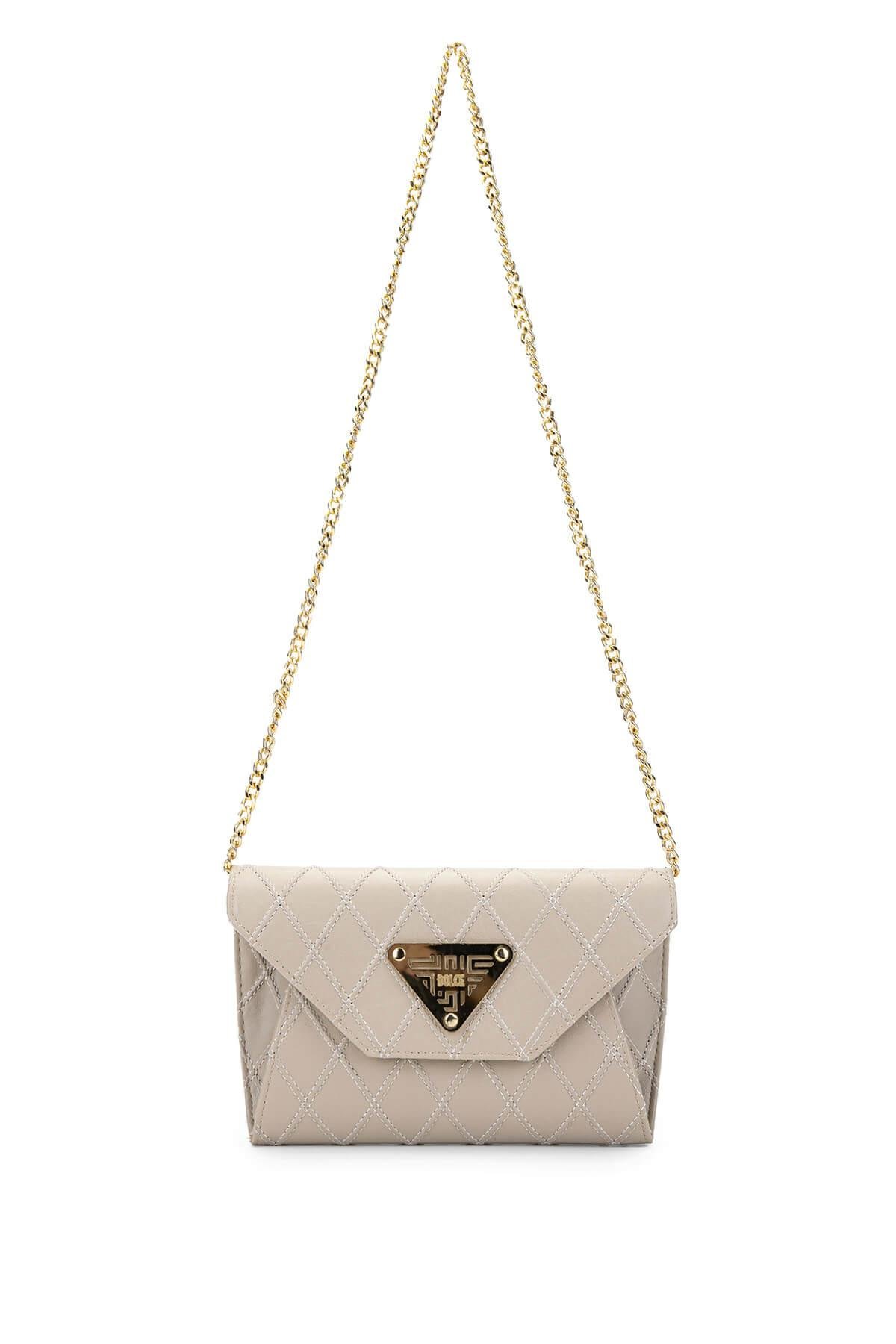 DOLCE Kadın Vegan Bej Kap Postacı Çanta