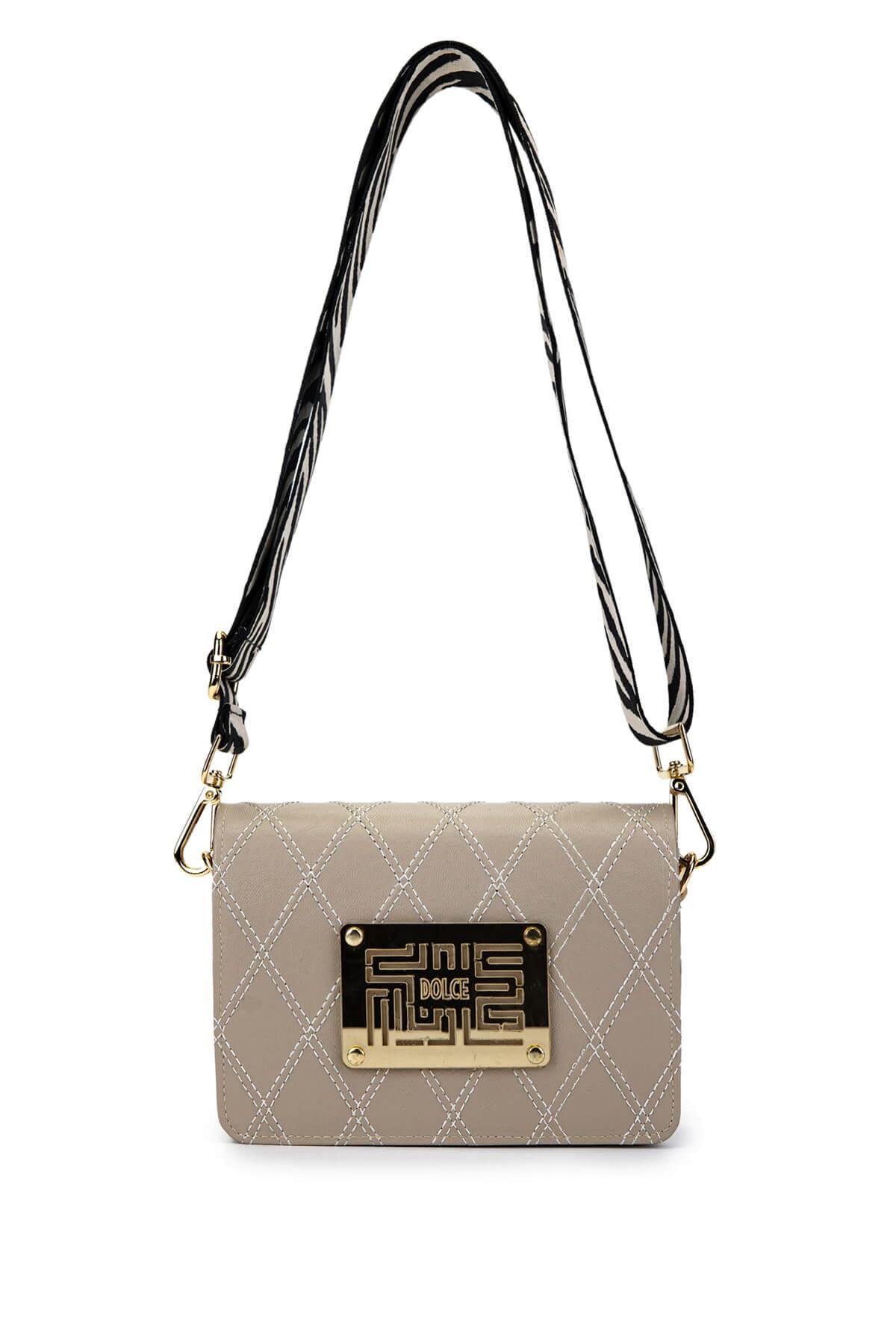 DOLCE Kadın Vegan Bej Kap Postacı Çanta