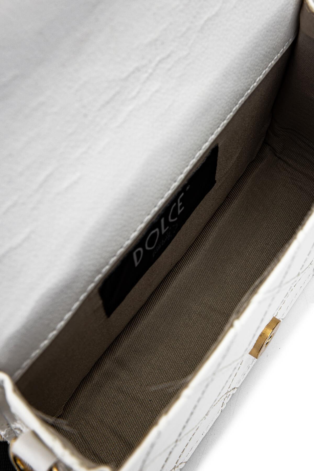 DOLCE Kadın Vegan Beyaz Kap Postacı Çanta