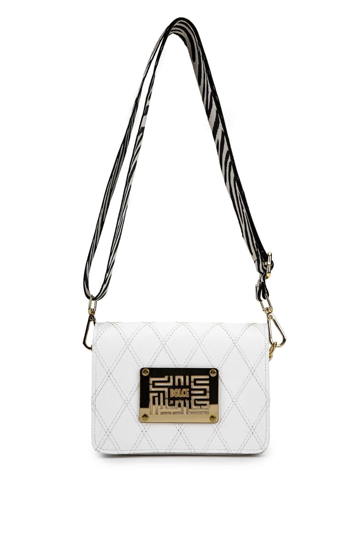 DOLCE Kadın Vegan Beyaz Kap Postacı Çanta