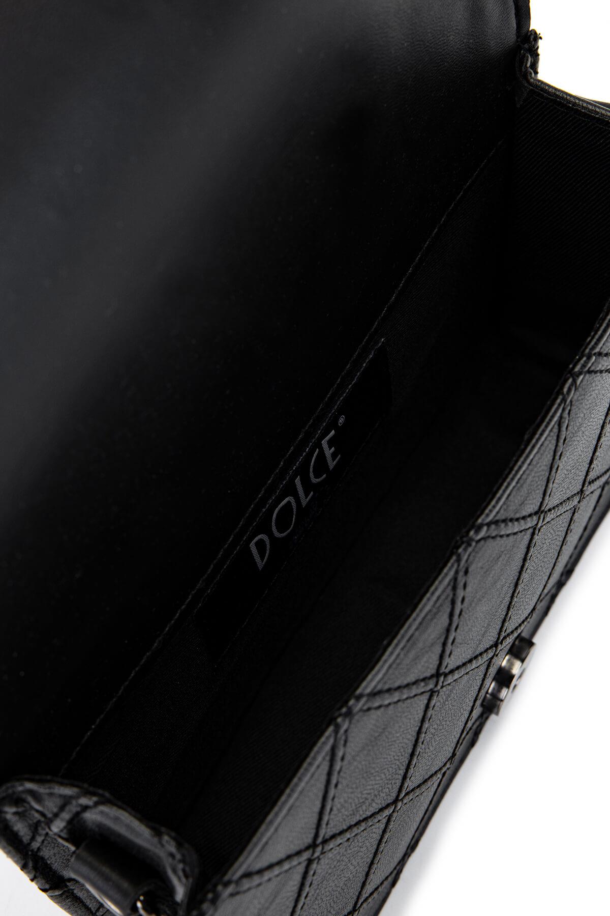 DOLCE Kadın Vegan Siyah Kap Postacı Çanta