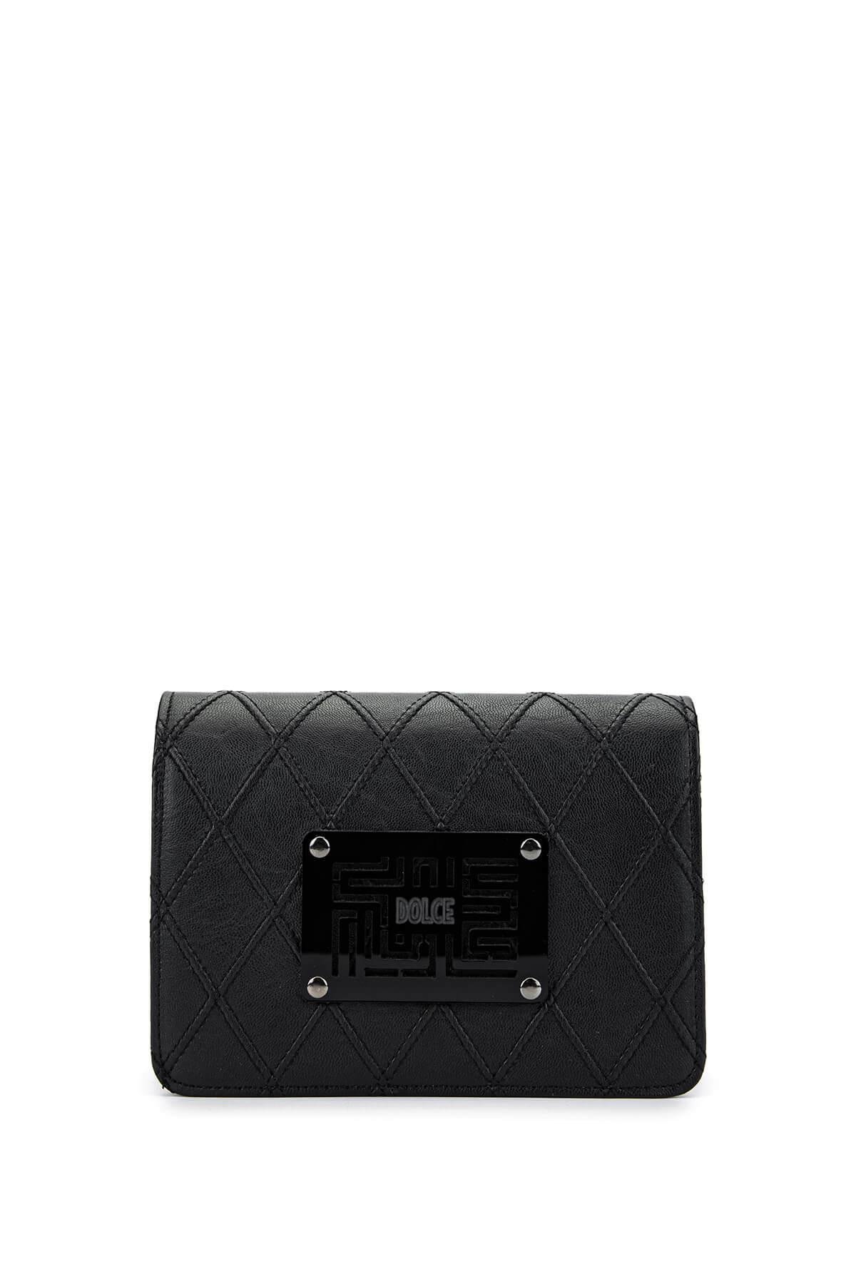 DOLCE Kadın Vegan Siyah Kap Postacı Çanta