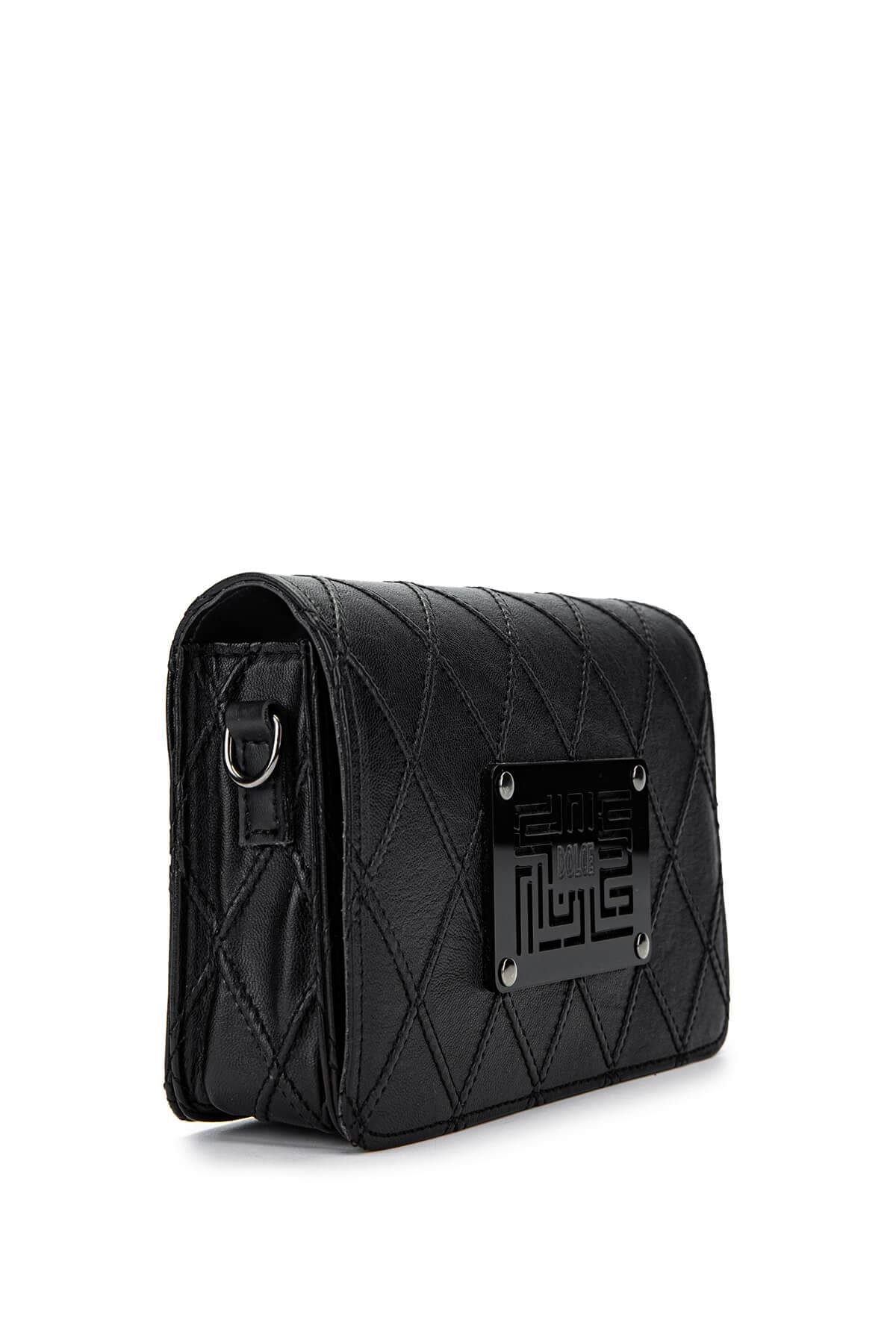 DOLCE Kadın Vegan Siyah Kap Postacı Çanta