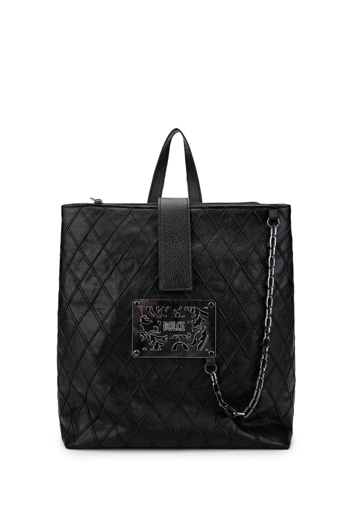 DOLCE Kadın Vegan Siyah Kap Sırt Çantası