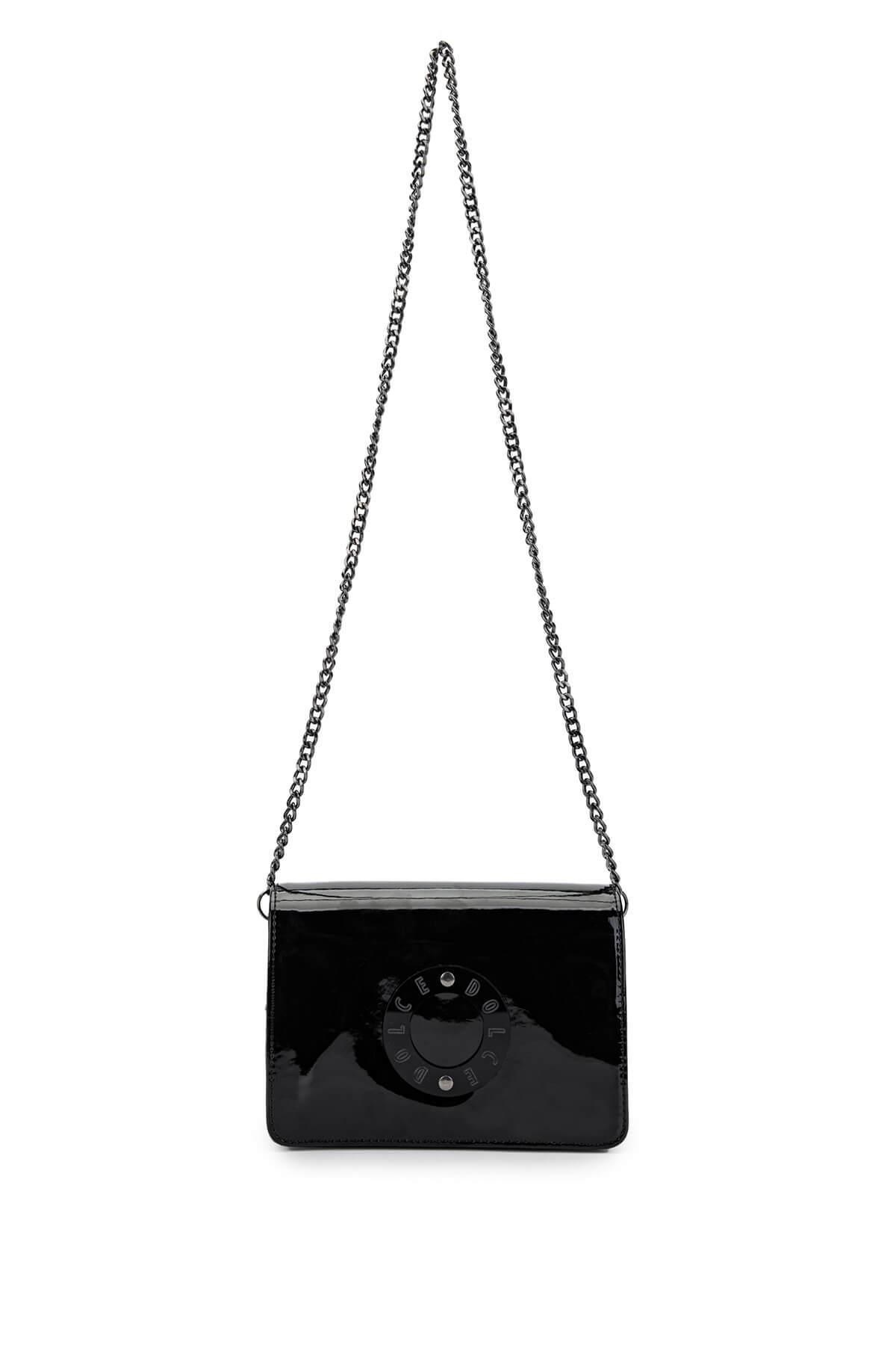 DOLCE Kadın Vegan Siyah Rugan Postacı Çanta