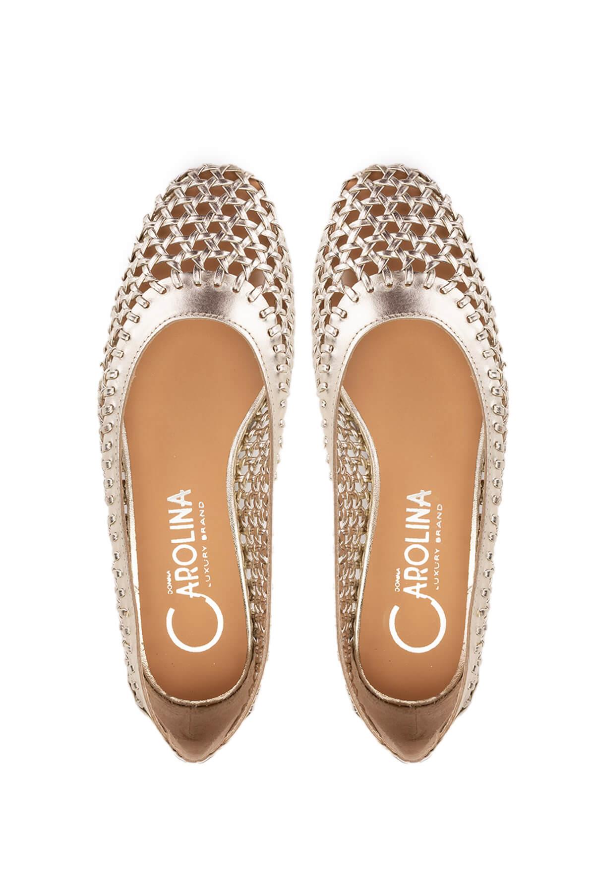 DONNA CAROLINA Kadın Hakiki Deri Dore Babet Ayakkabı