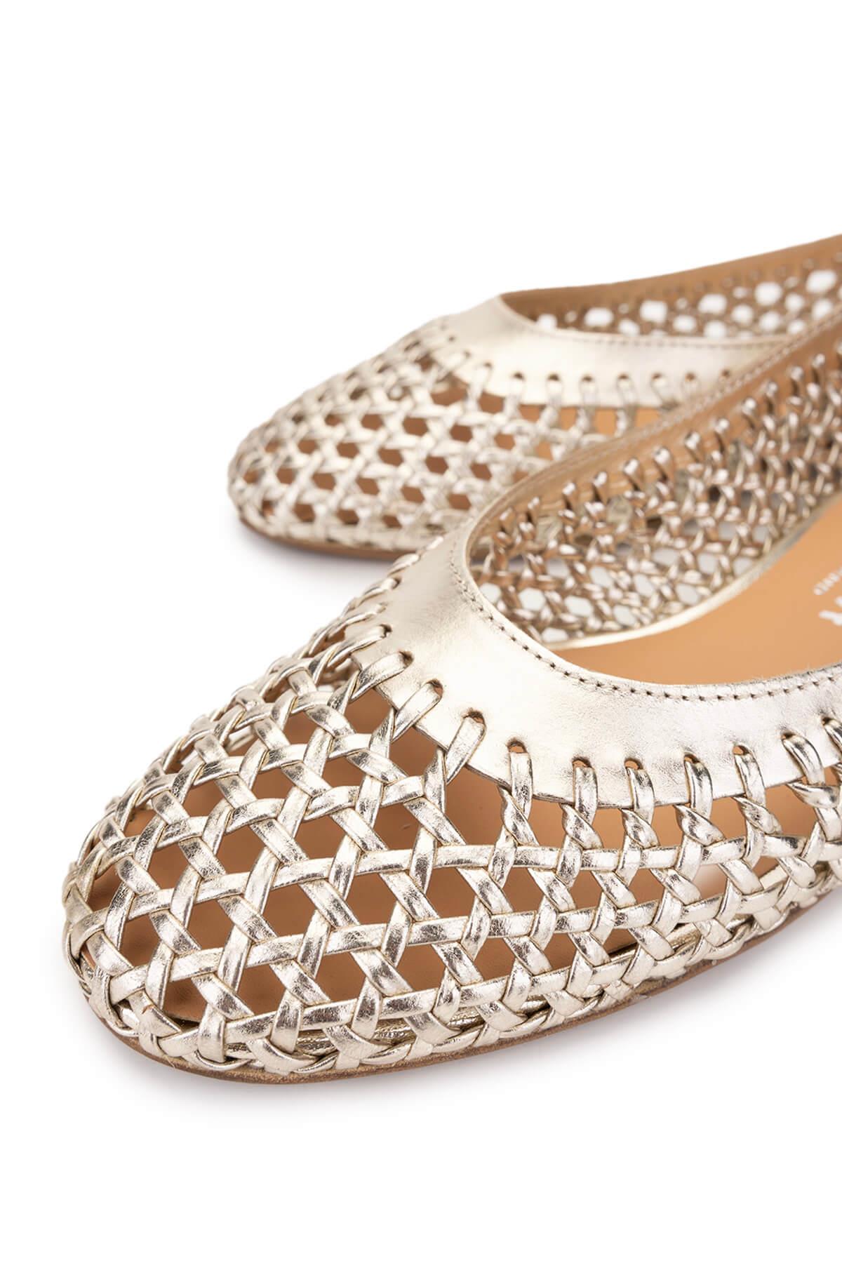 DONNA CAROLINA Kadın Hakiki Deri Dore Babet Ayakkabı