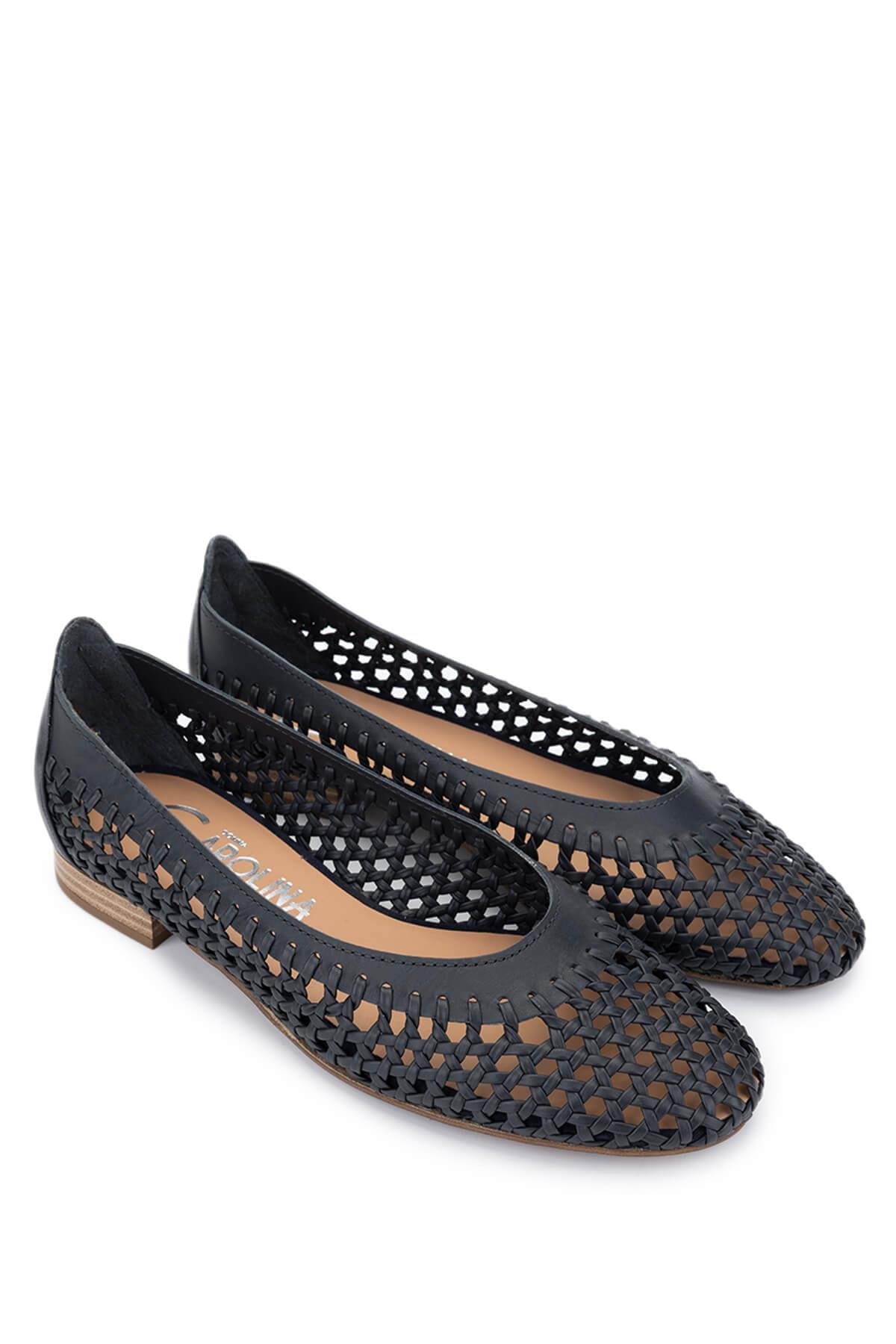 DONNA CAROLINA Kadın Hakiki Deri Lacivert Babet Ayakkabı