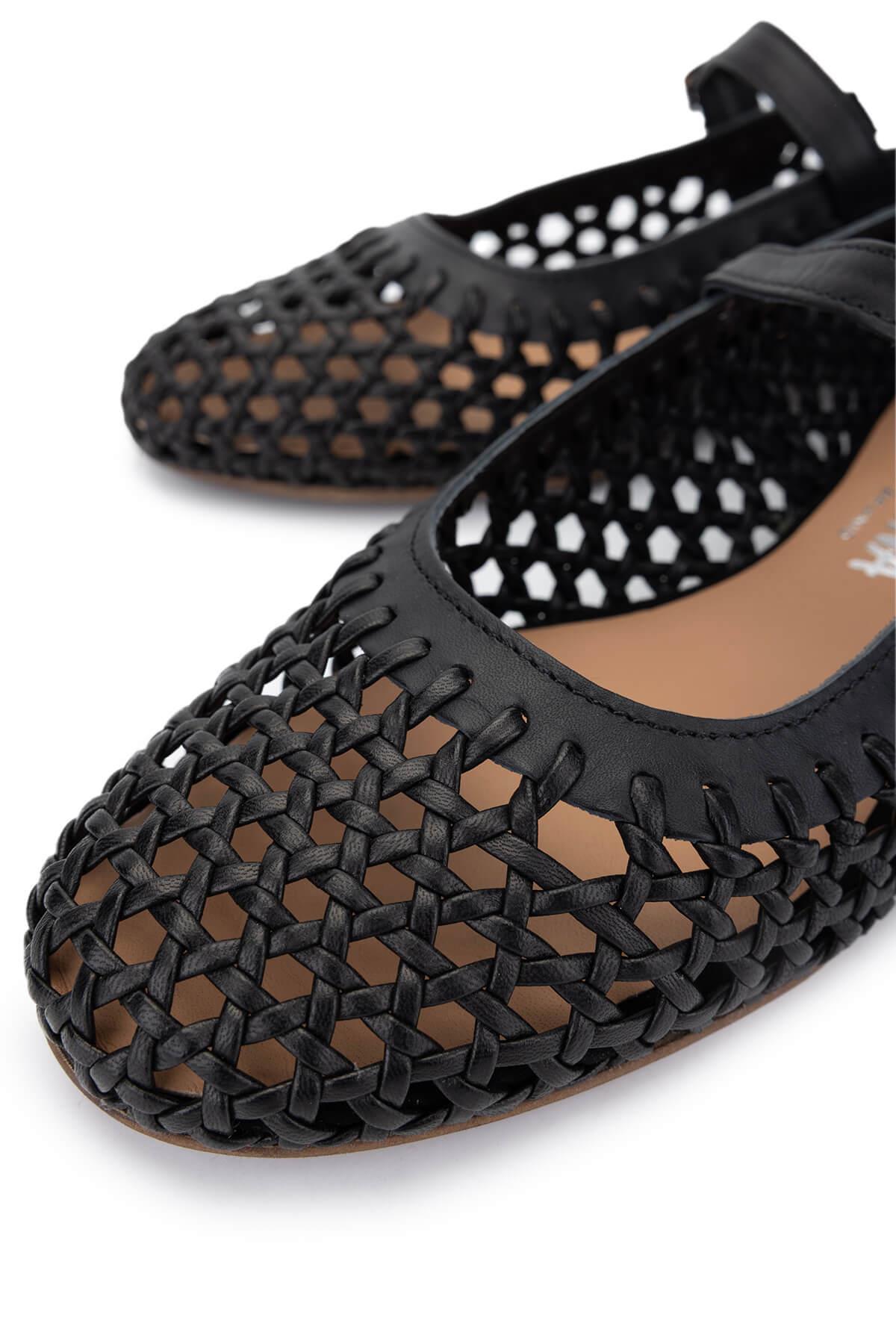 DONNA CAROLINA Kadın Hakiki Deri Siyah Babet Ayakkabı