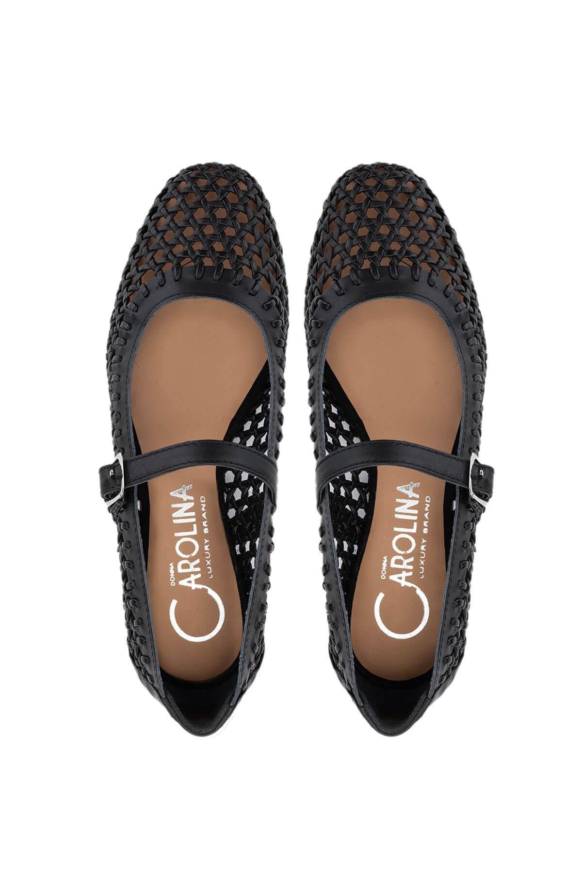 DONNA CAROLINA Kadın Hakiki Deri Siyah Babet Ayakkabı