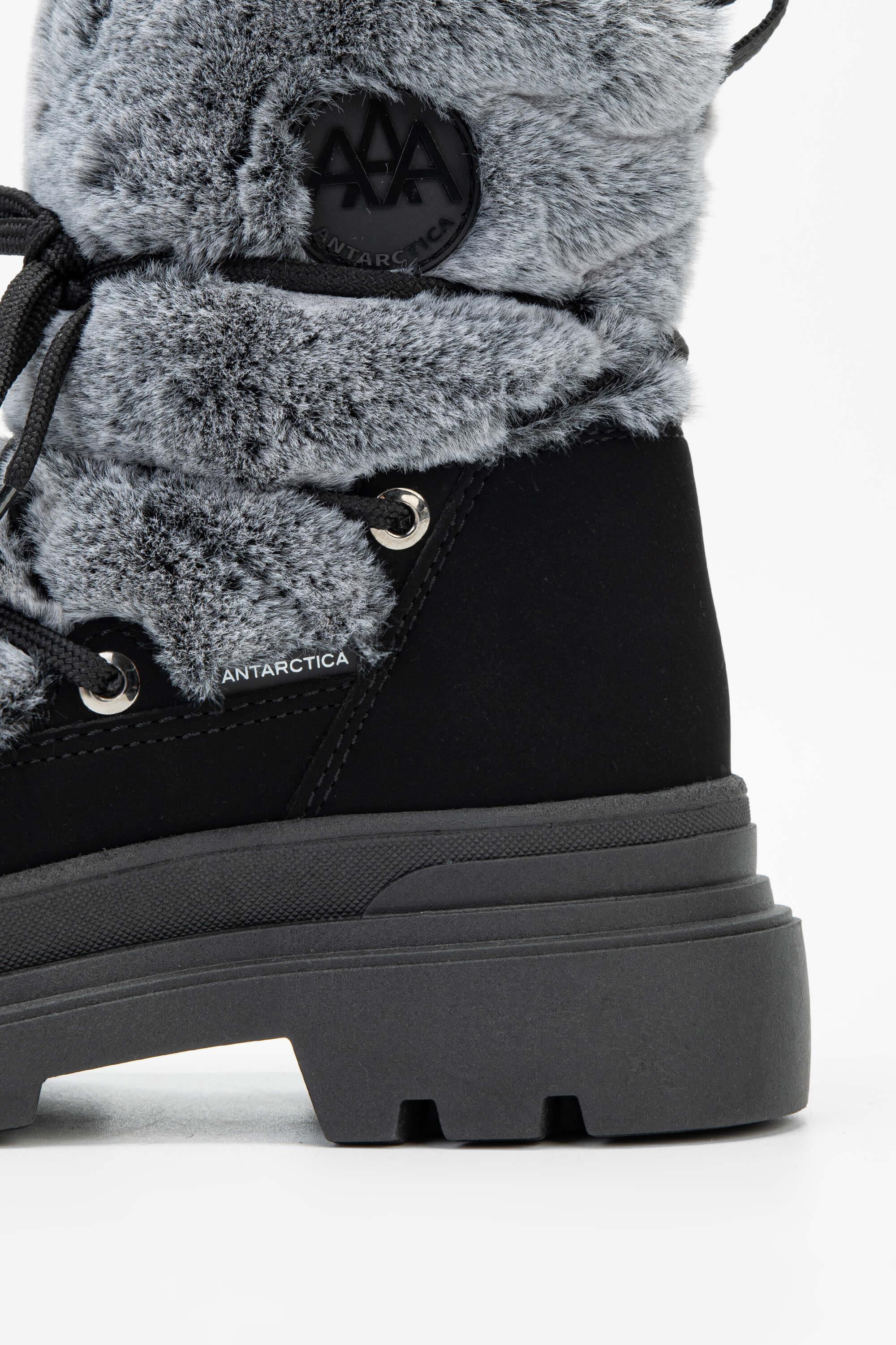 EFFETRE Kadın DERI/KURK Gri Melanj Kar Botu