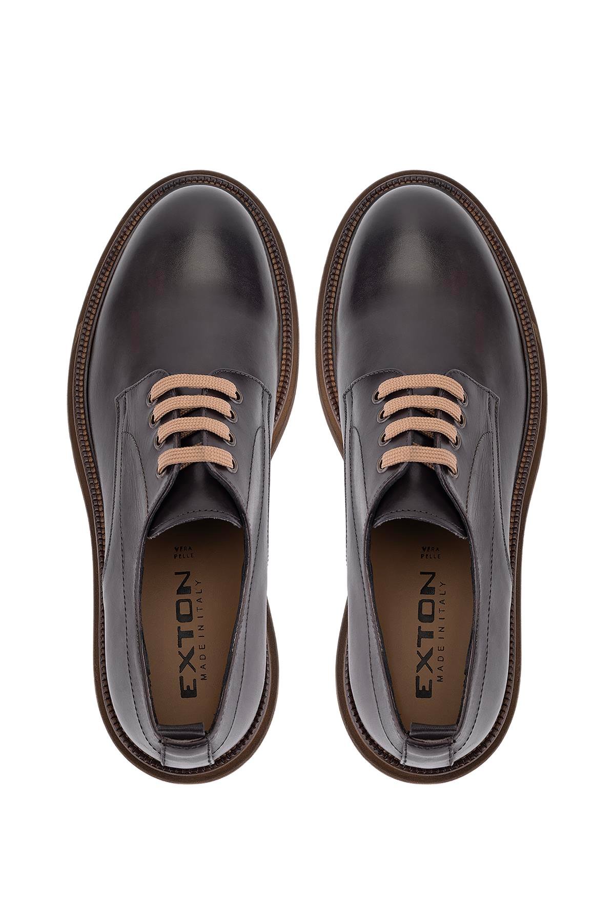 Exton Erkek Hakiki Deri Kahverengi Casual Ayakkabı