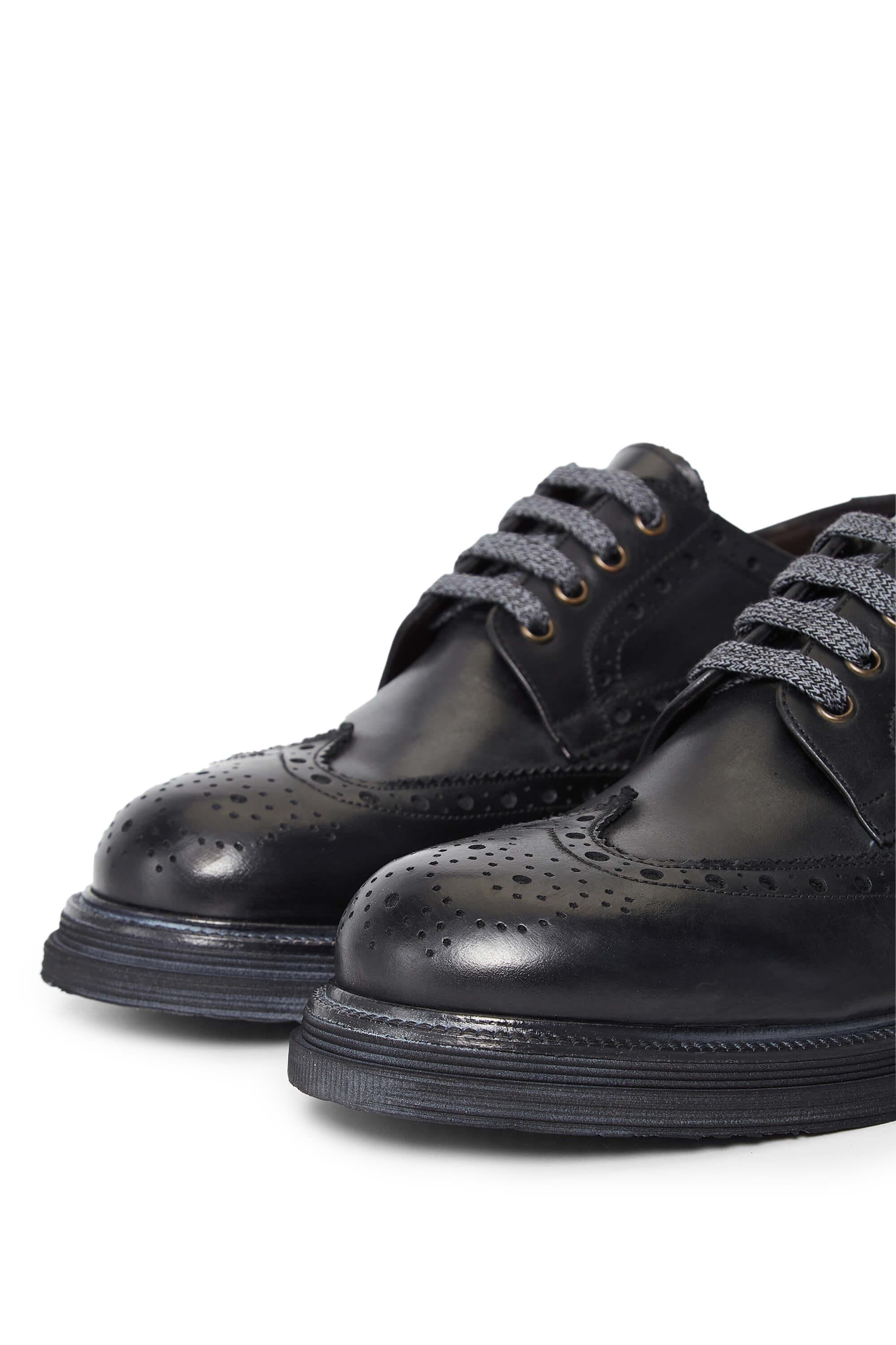 Exton Erkek Hakiki Deri Siyah Casual Ayakkabı