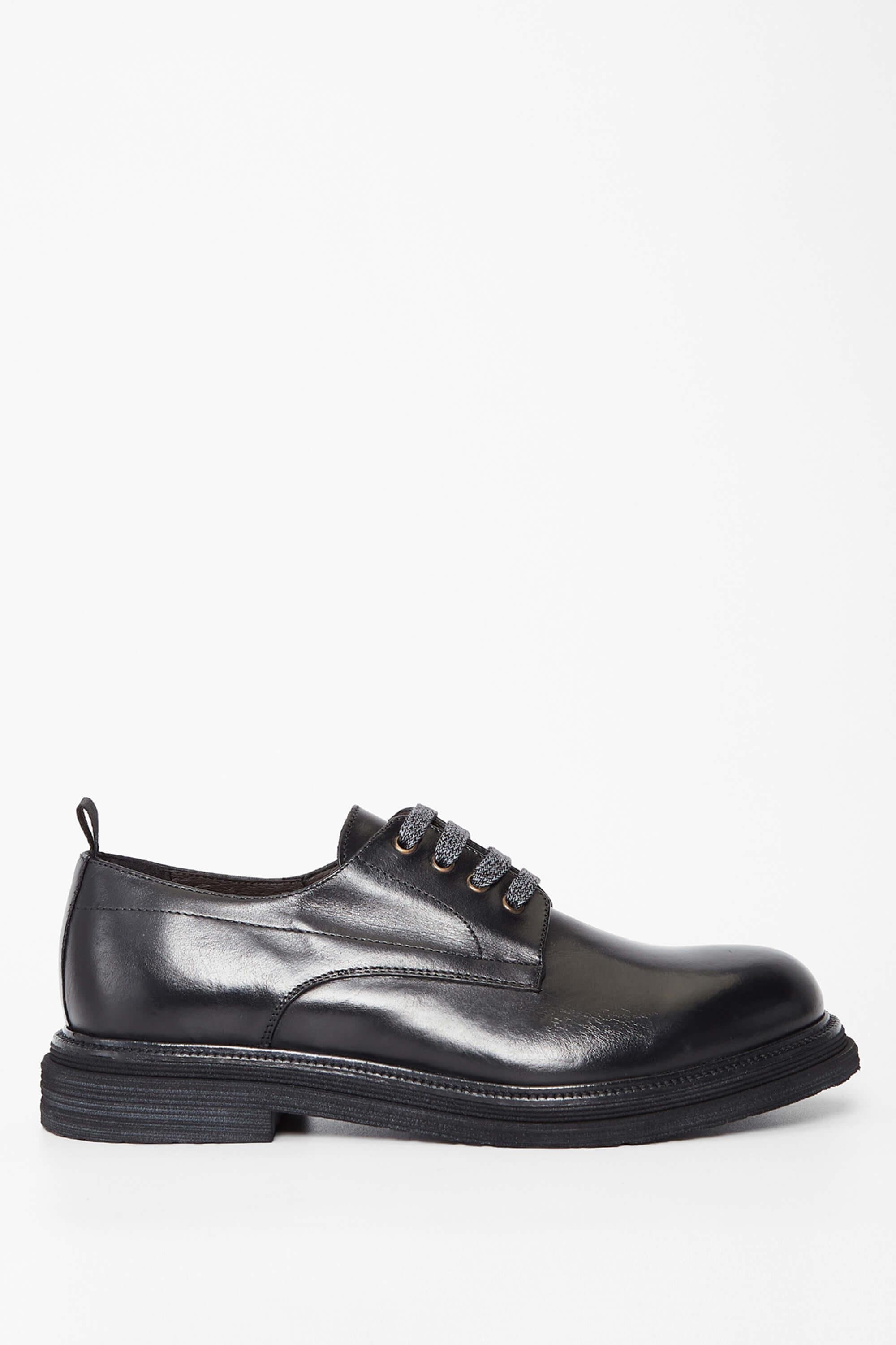 Exton Erkek Hakiki Deri Siyah Casual Ayakkabı