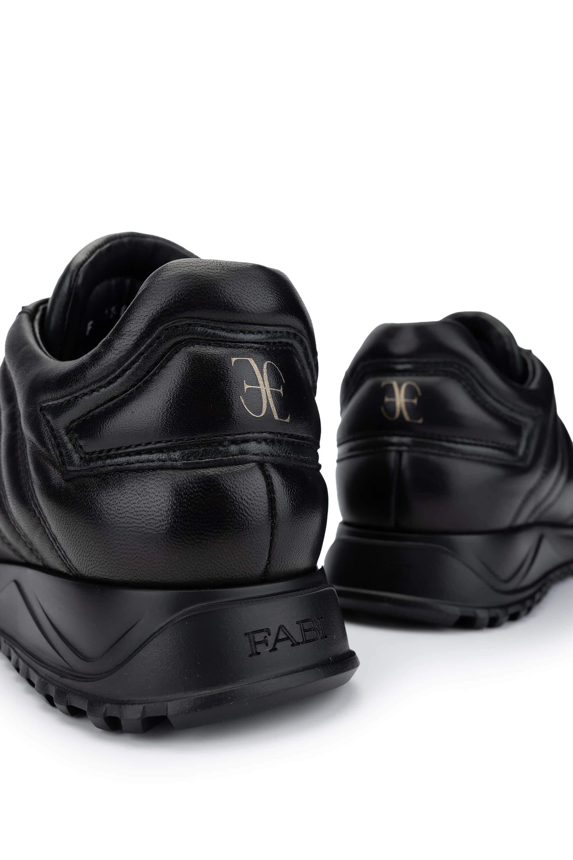 Fabi Erkek Hakiki Deri Siyah Sneakers & Spor Ayakkabı