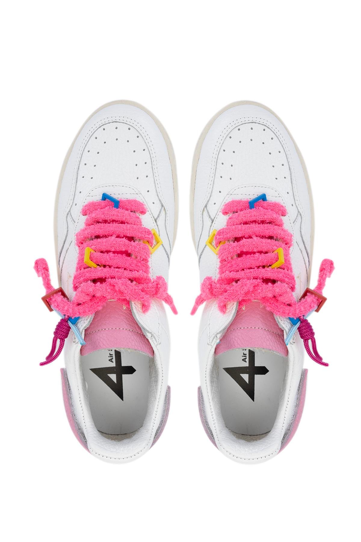 Fourline Kadın Hakiki Deri Beyaz/Pembe Sneakers & Spor Ayakkabı