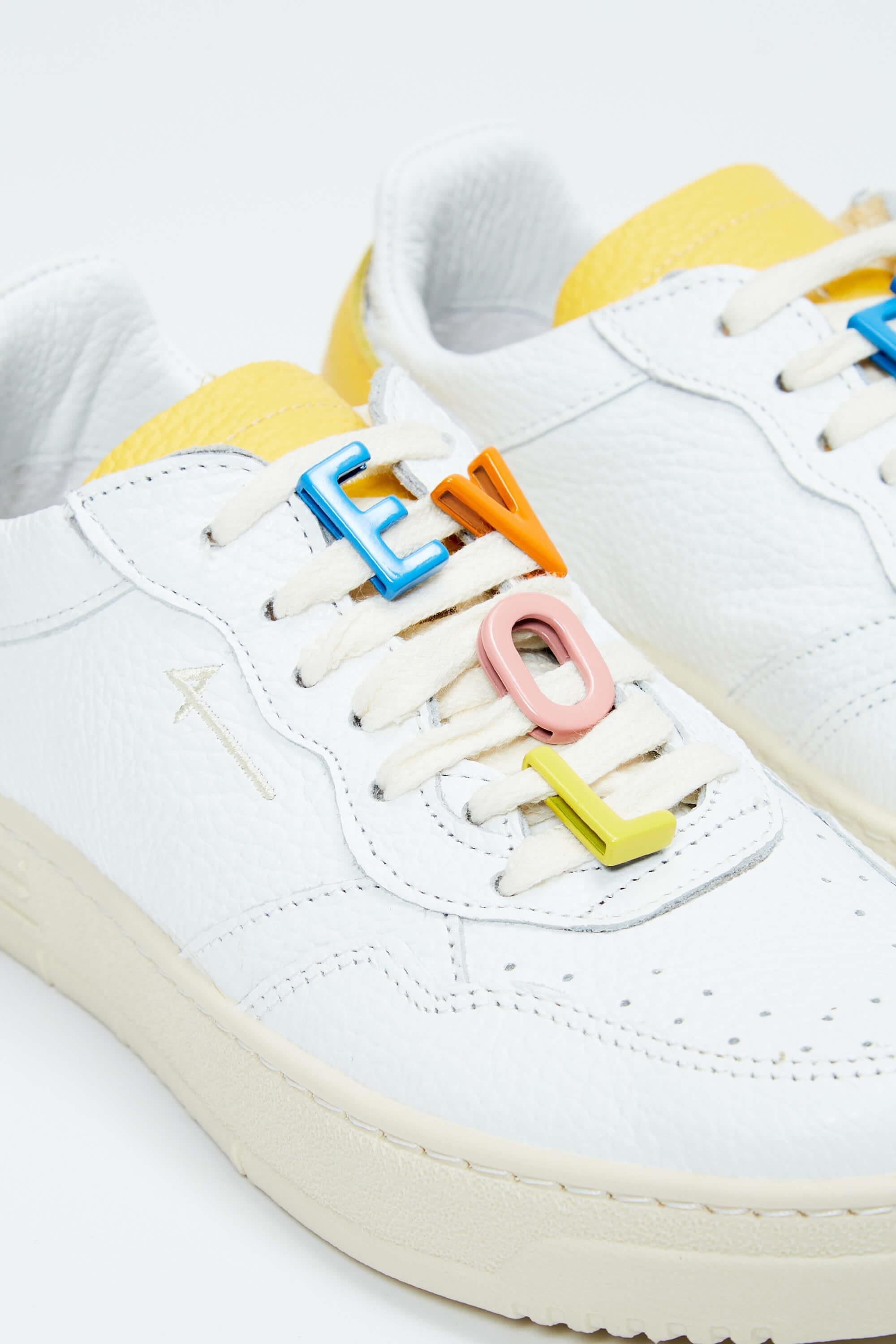 Fourline Kadın Hakiki Deri Beyaz\Sarı Sneakers & Spor Ayakkabı