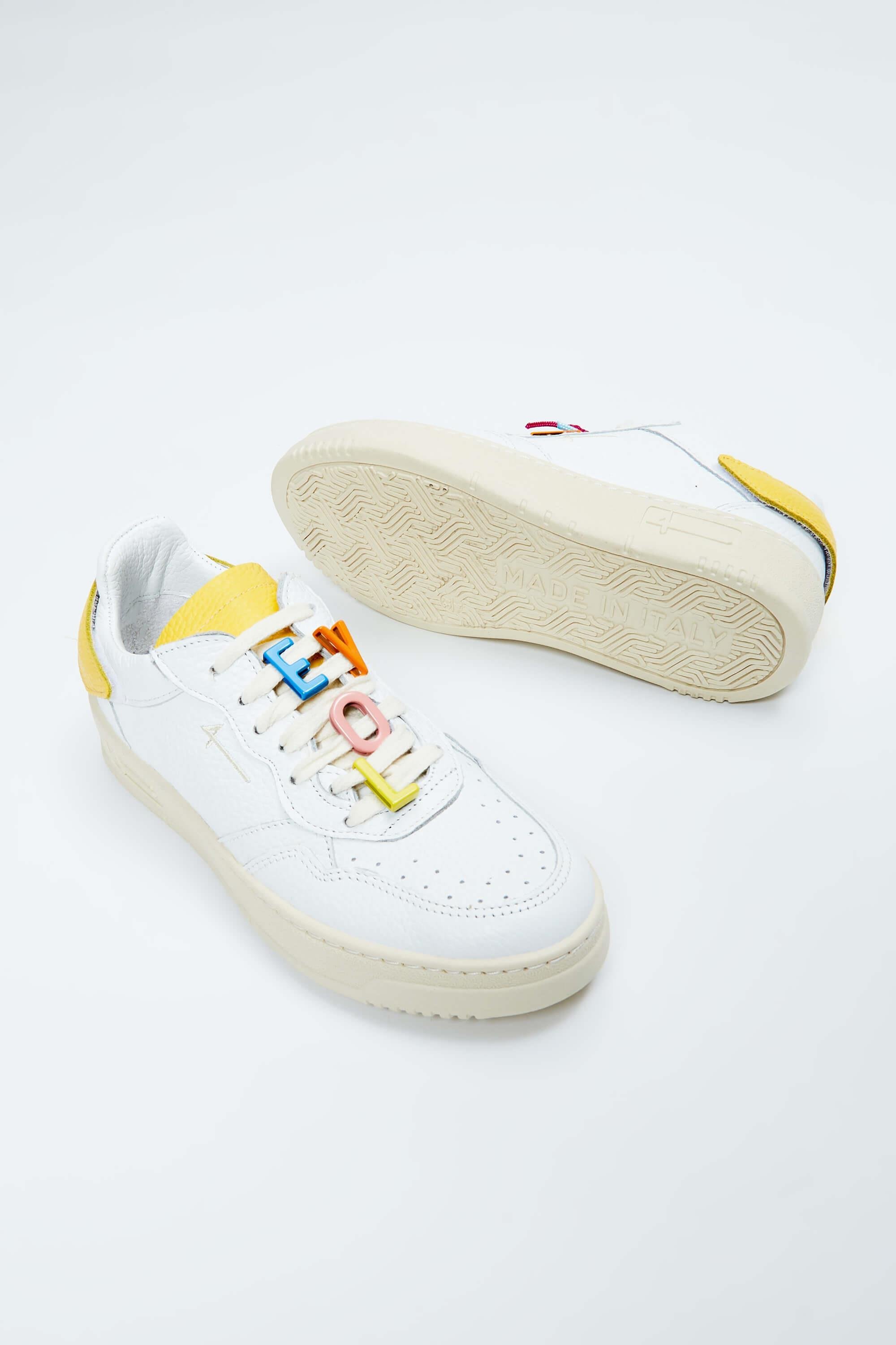 Fourline Kadın Hakiki Deri Beyaz\Sarı Sneakers & Spor Ayakkabı