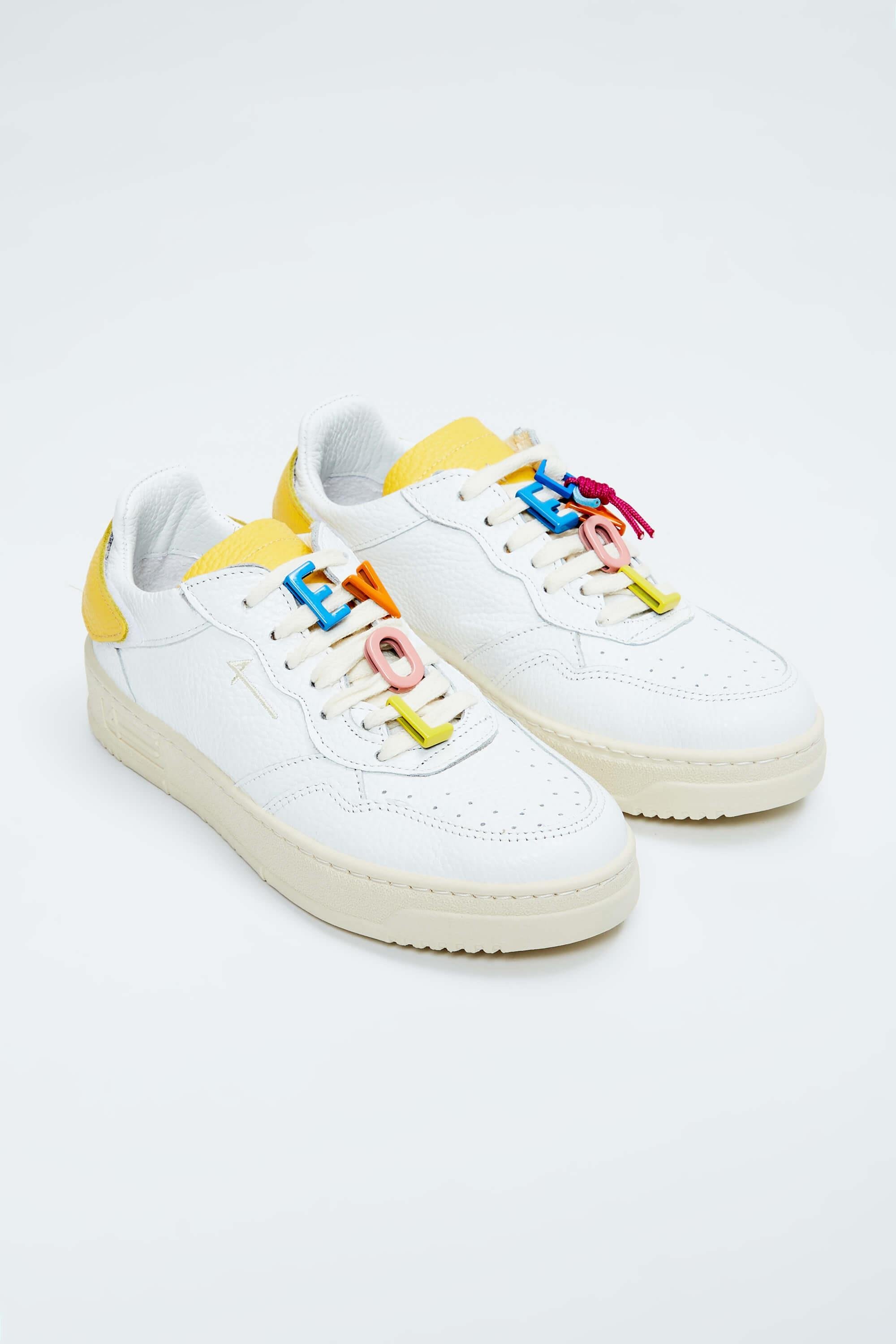 Fourline Kadın Hakiki Deri Beyaz\Sarı Sneakers & Spor Ayakkabı