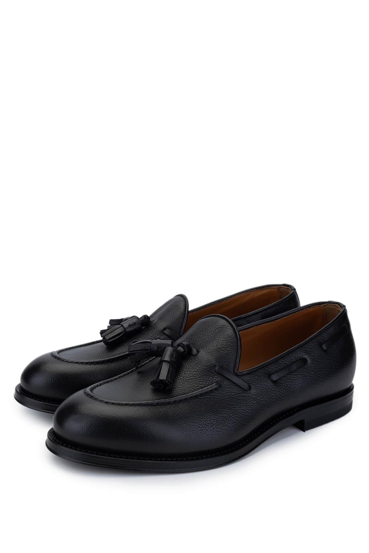 Franceschetti Erkek Hakiki Deri Siyah Loafer Ayakkabı