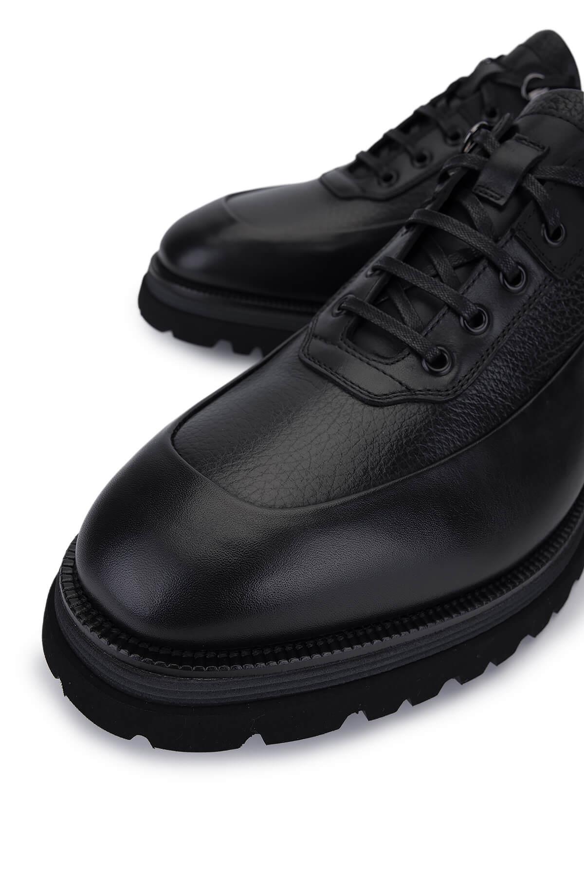Giampiero Nicola Erkek Hakiki Deri Siyah Casual Ayakkabı