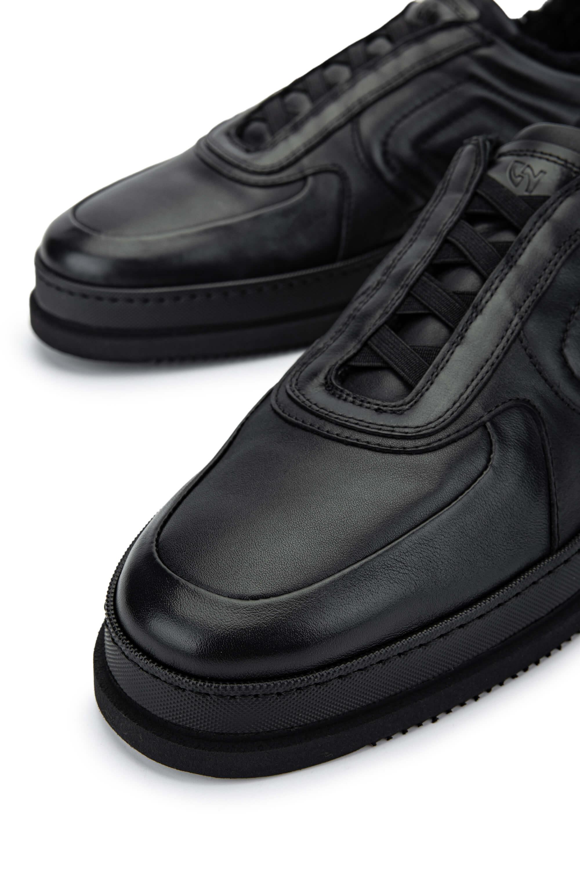 Giampiero Nicola Erkek Hakiki Deri Siyah Casual Ayakkabı